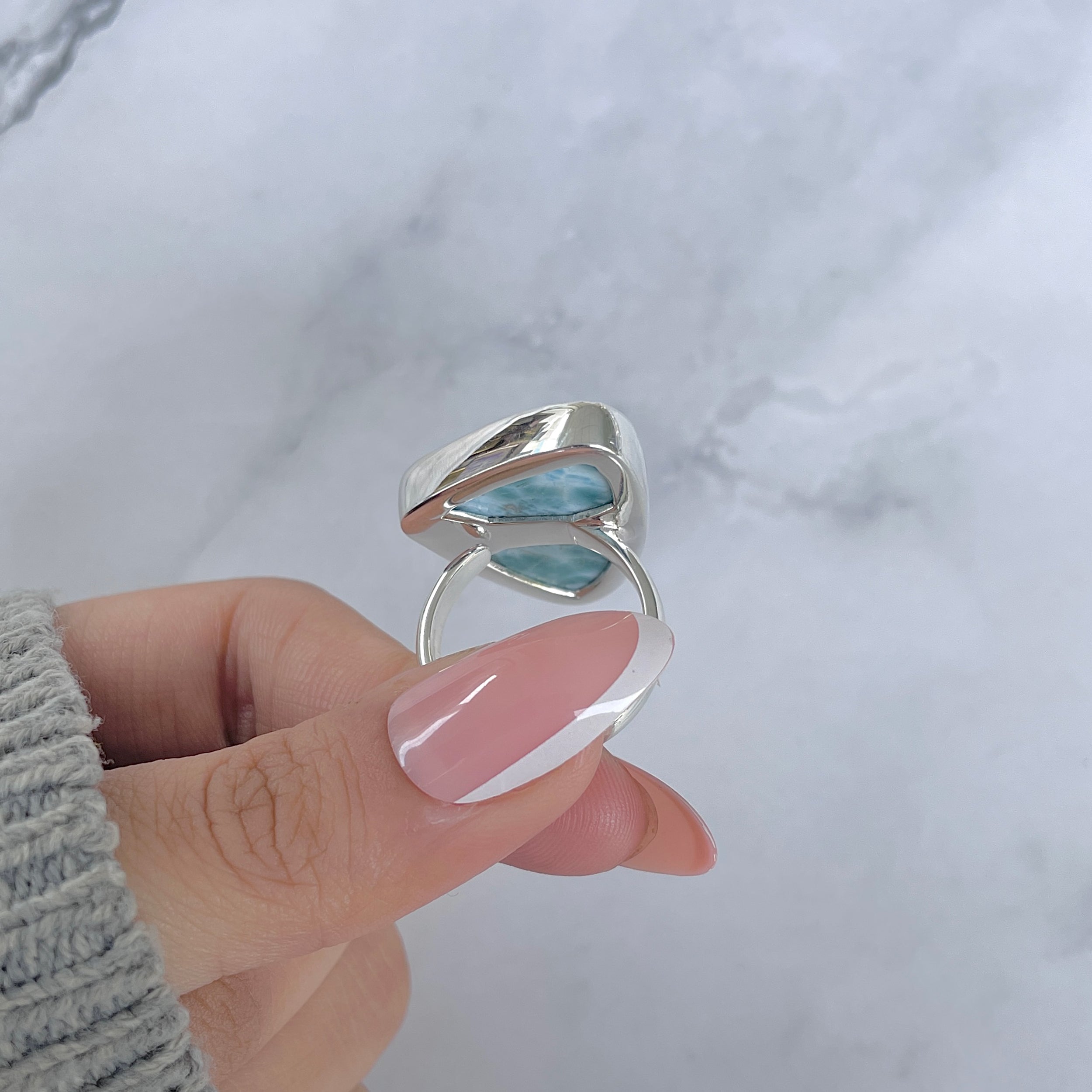 Larimar Adjustable Ring-(LAR-R-1828.)