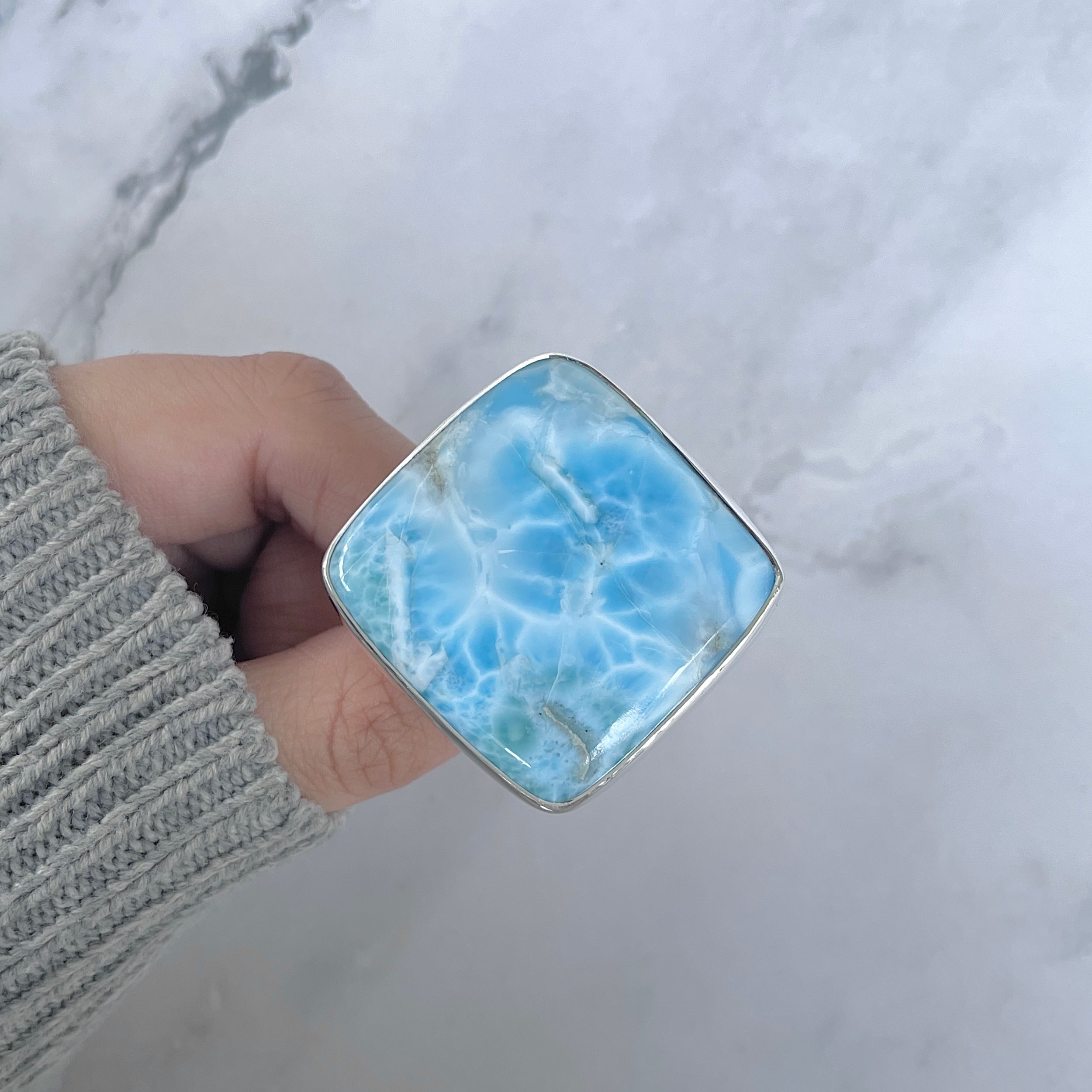 Larimar Adjustable Ring-(LAR-R-1829.)