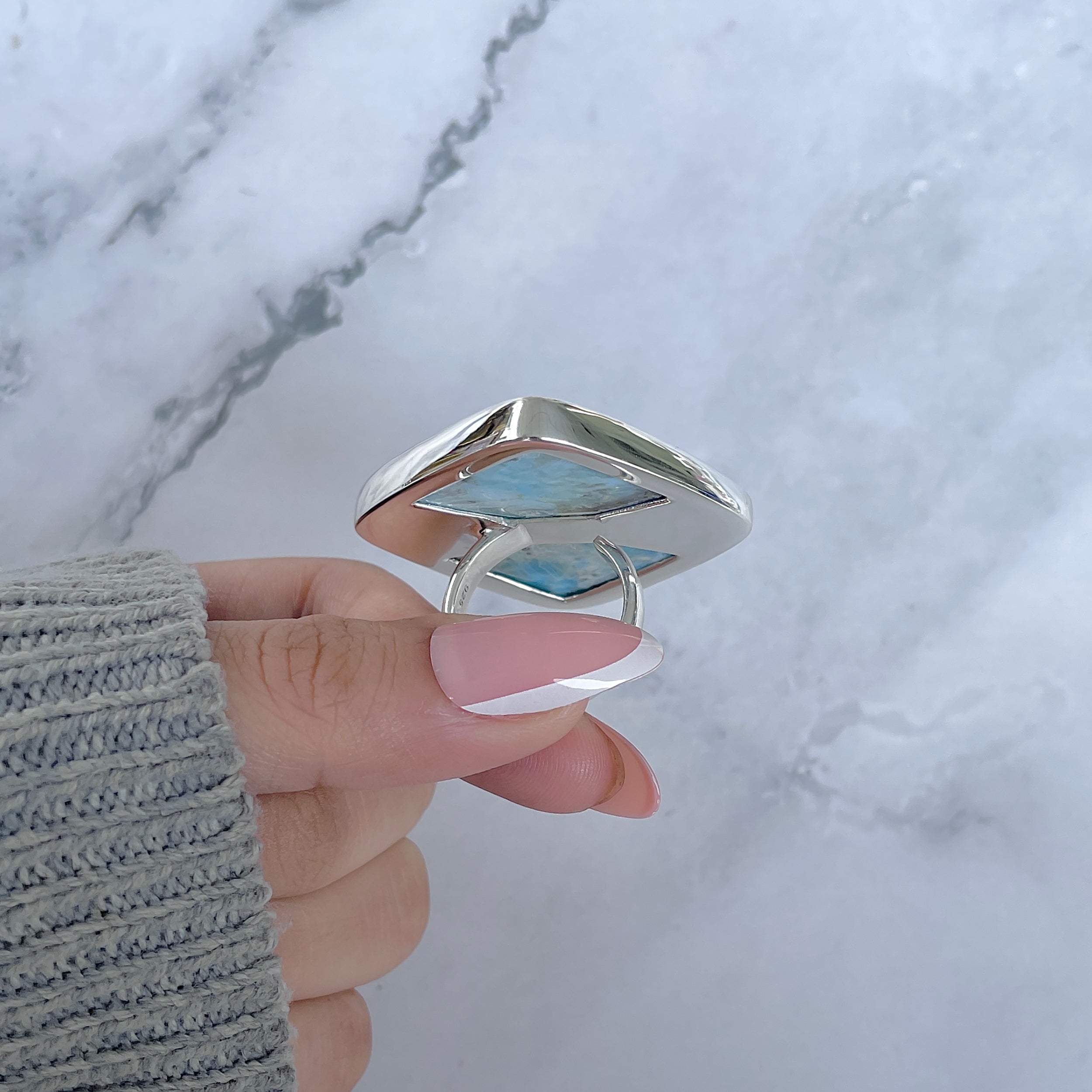 Larimar Adjustable Ring-(LAR-R-1829.)