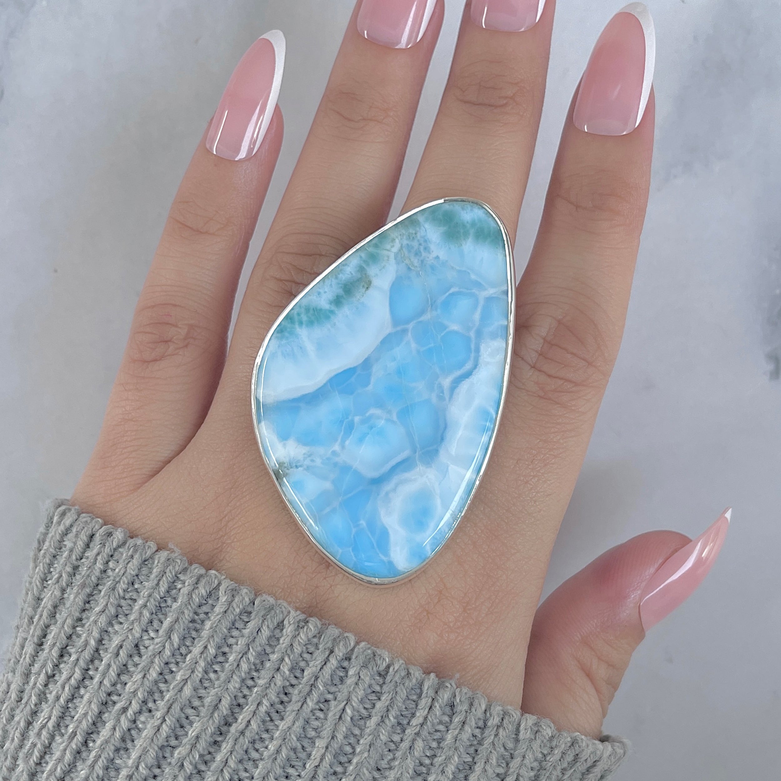 Larimar Adjustable Ring-(LAR-R-1831.)