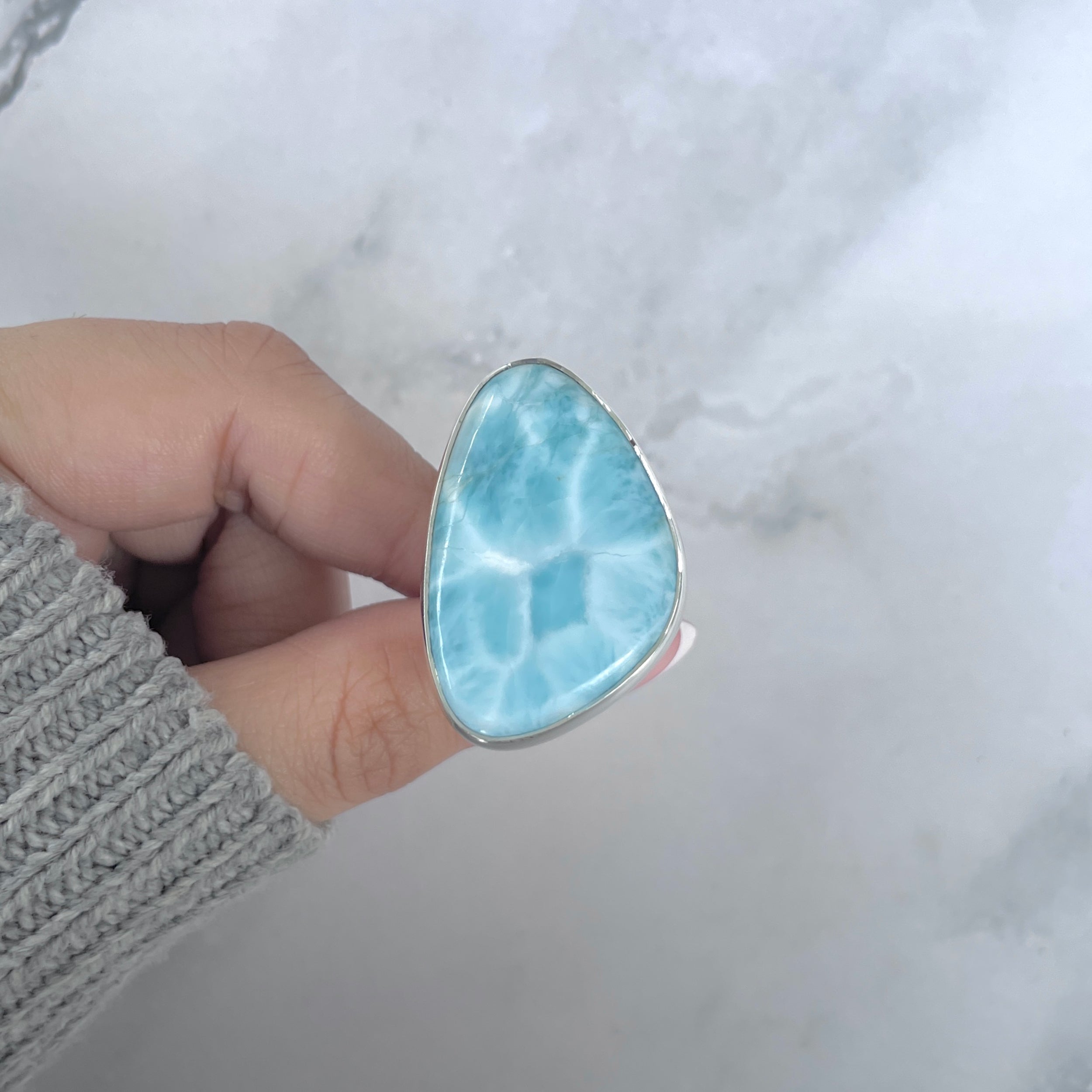 Larimar Adjustable Ring-(LAR-R-1833.)