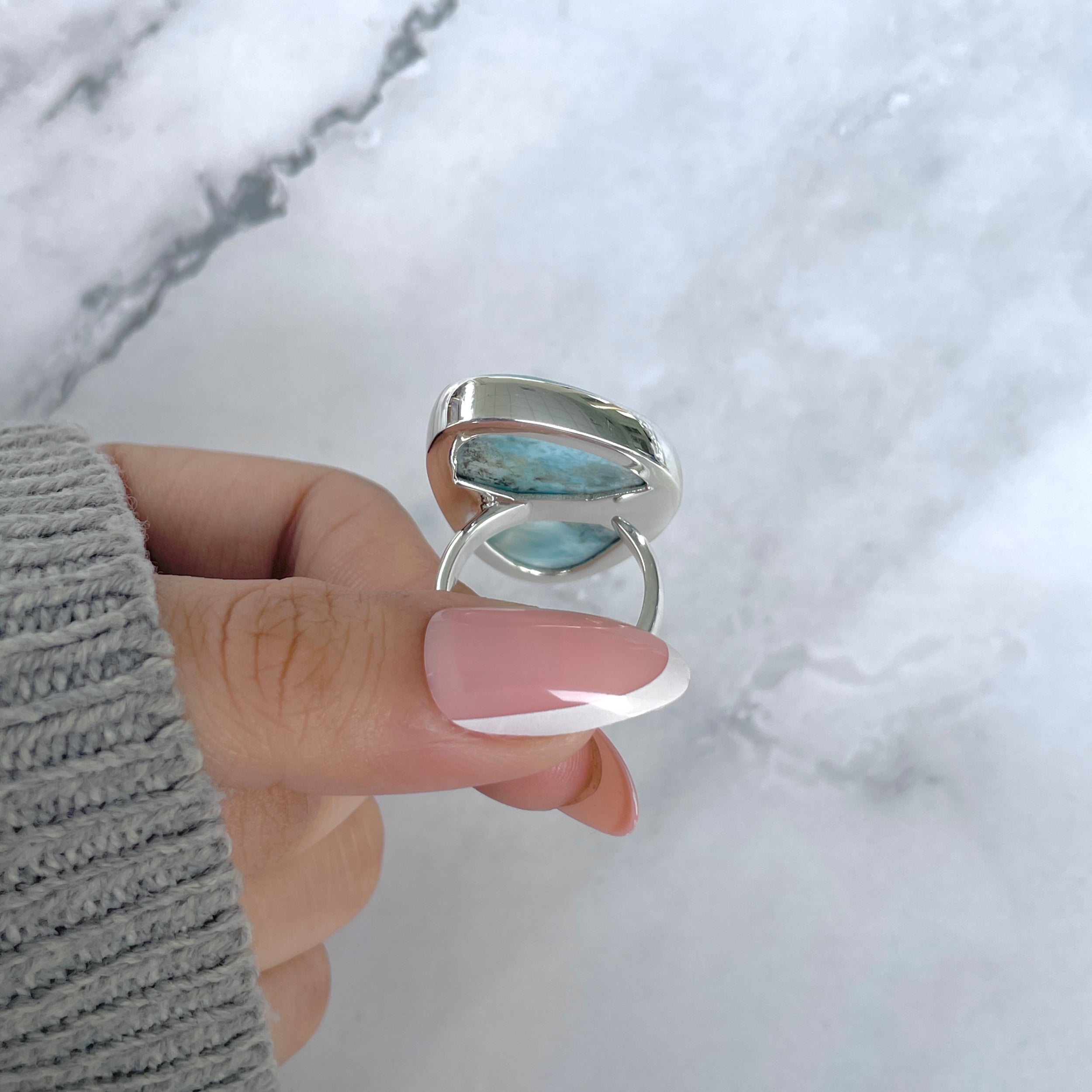 Larimar Adjustable Ring-(LAR-R-1833.)
