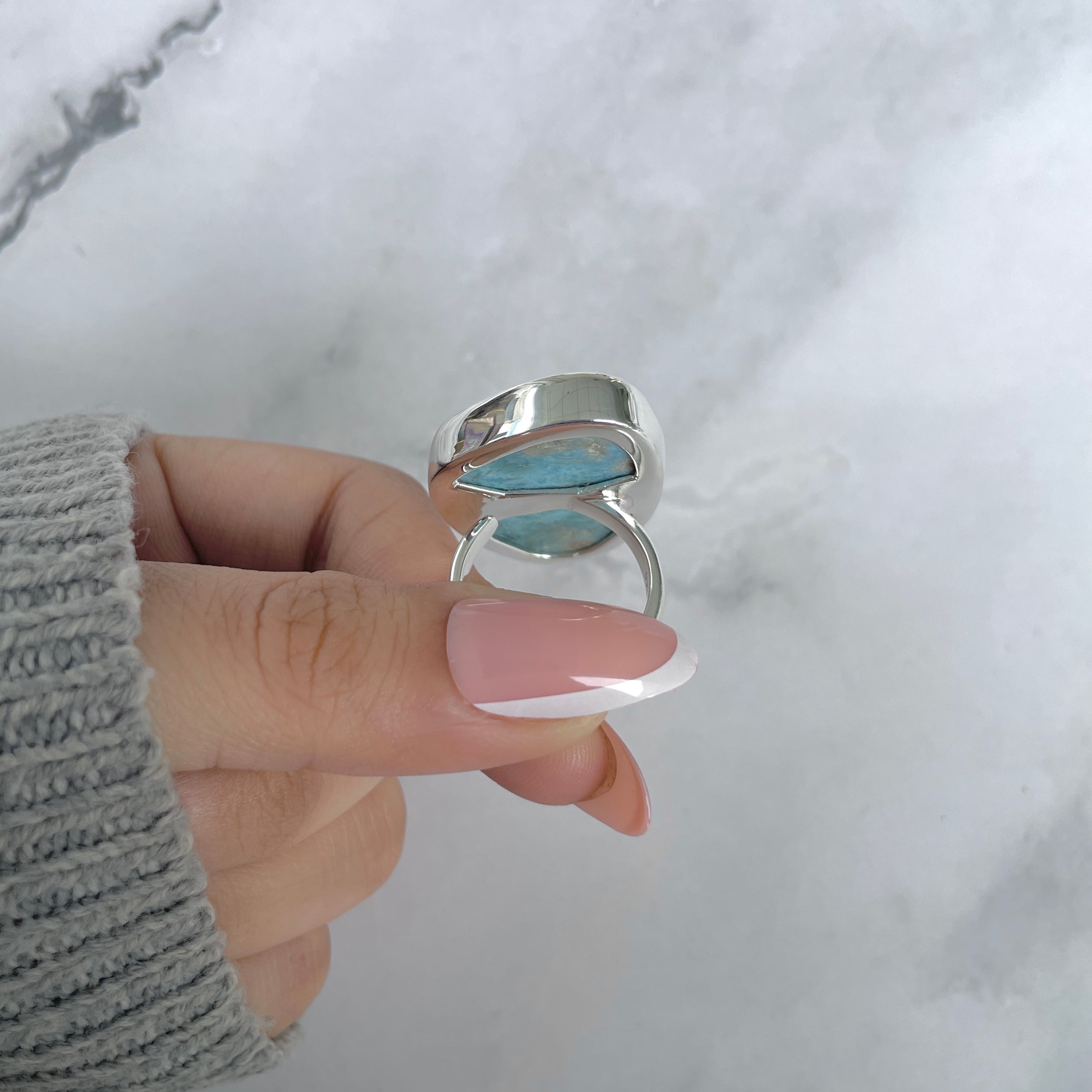 Larimar Adjustable Ring-(LAR-R-1836.)