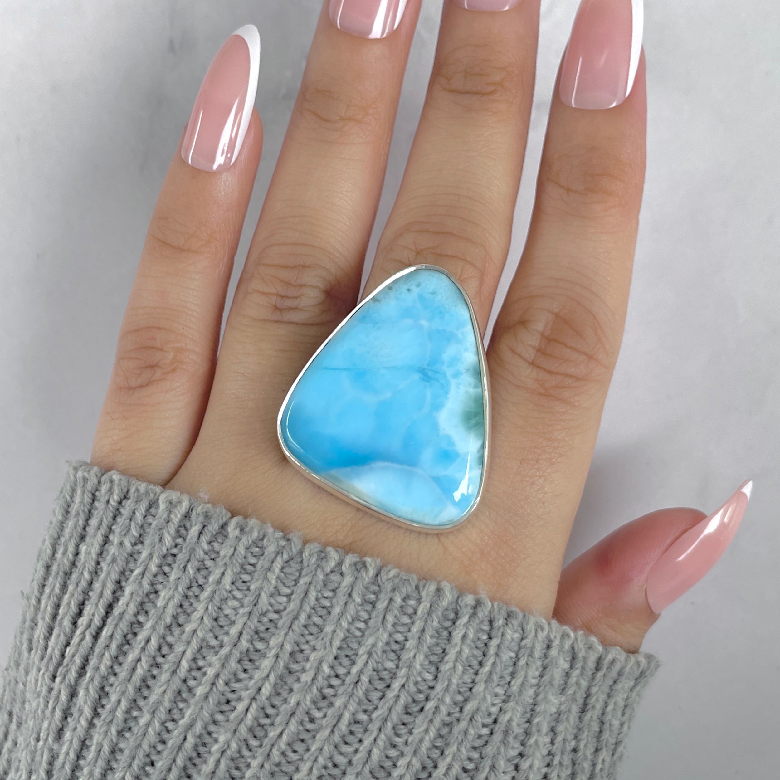 Larimar Adjustable Ring-(LAR-R-1837.)