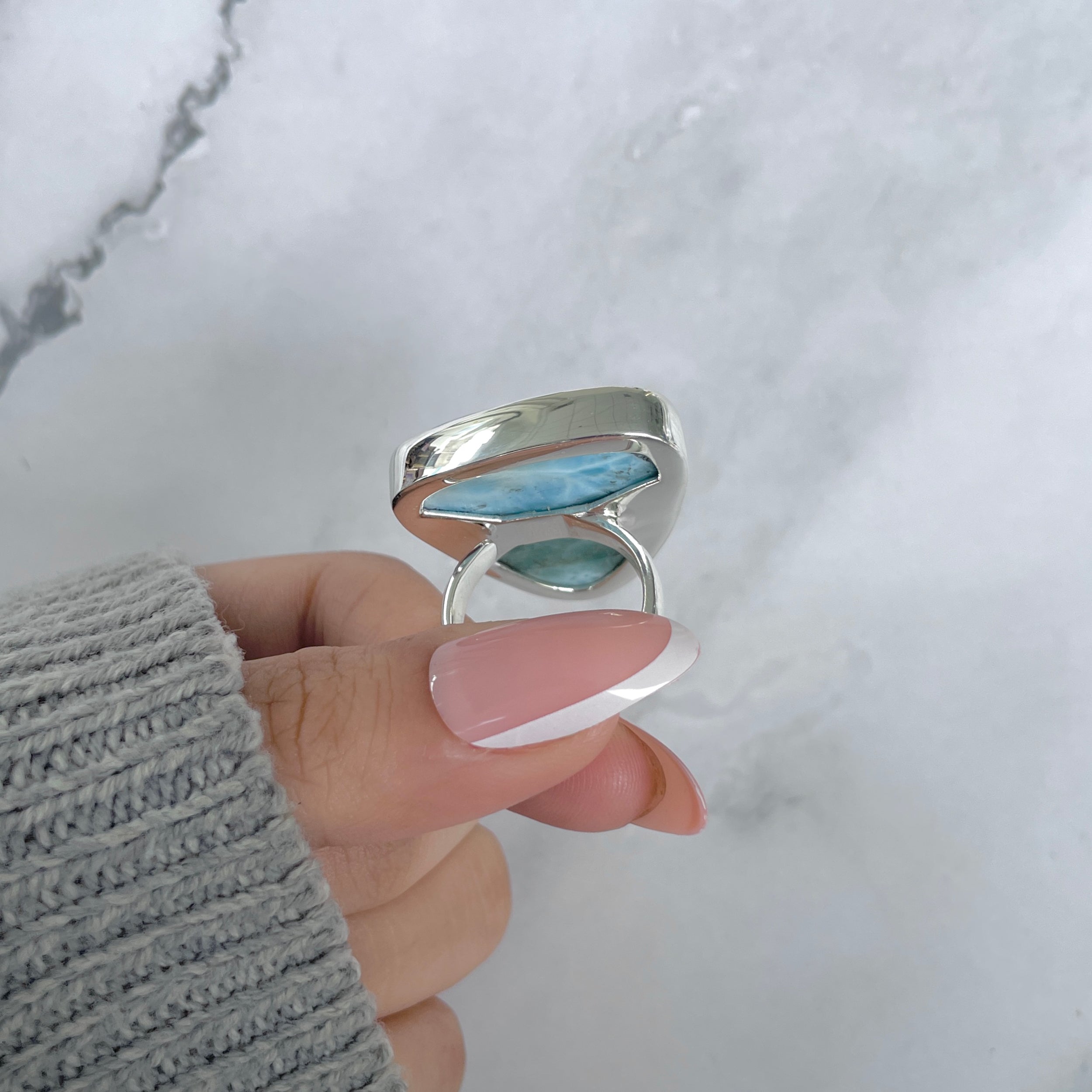 Larimar Adjustable Ring-(LAR-R-1837.)