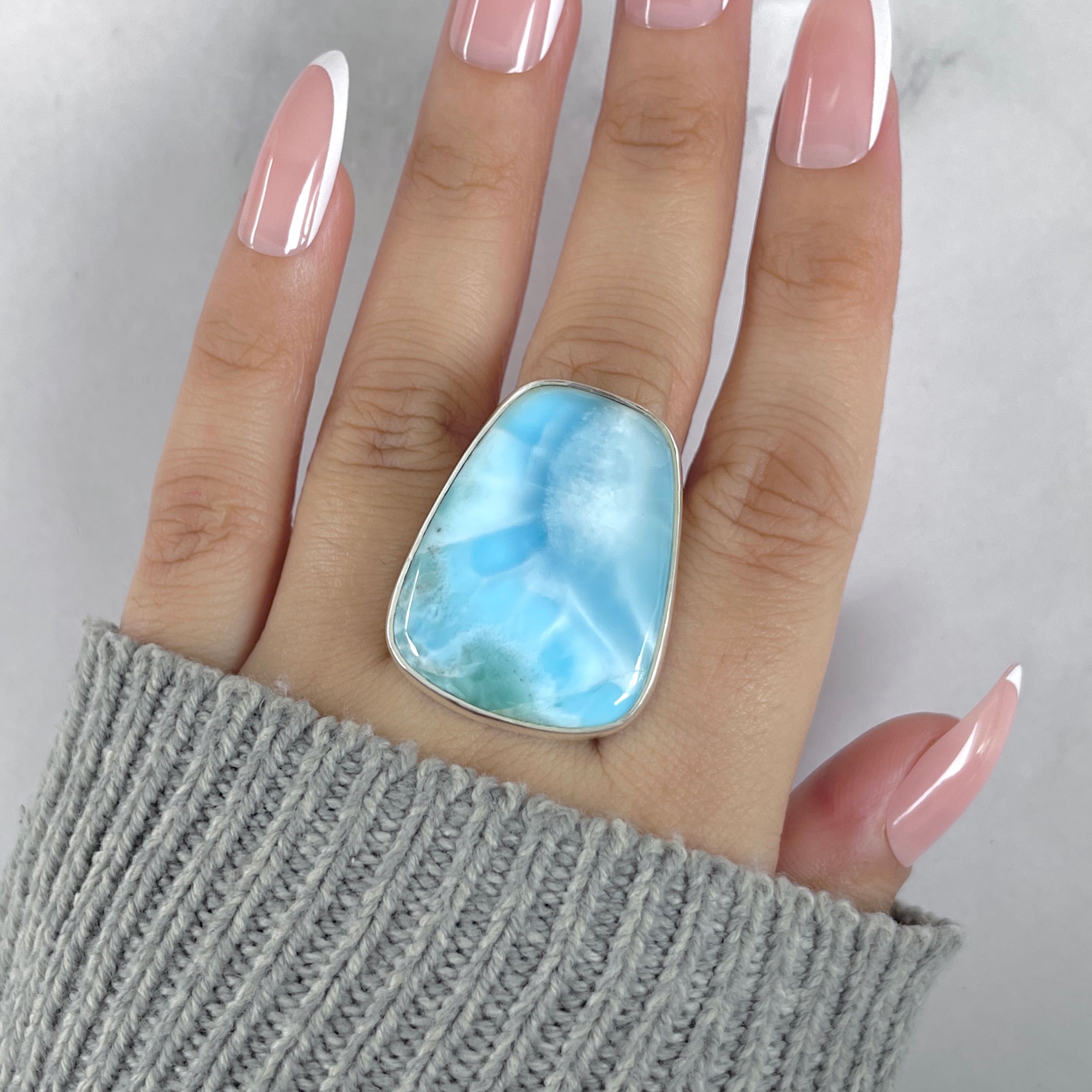 Larimar Adjustable Ring-(LAR-R-1839.)