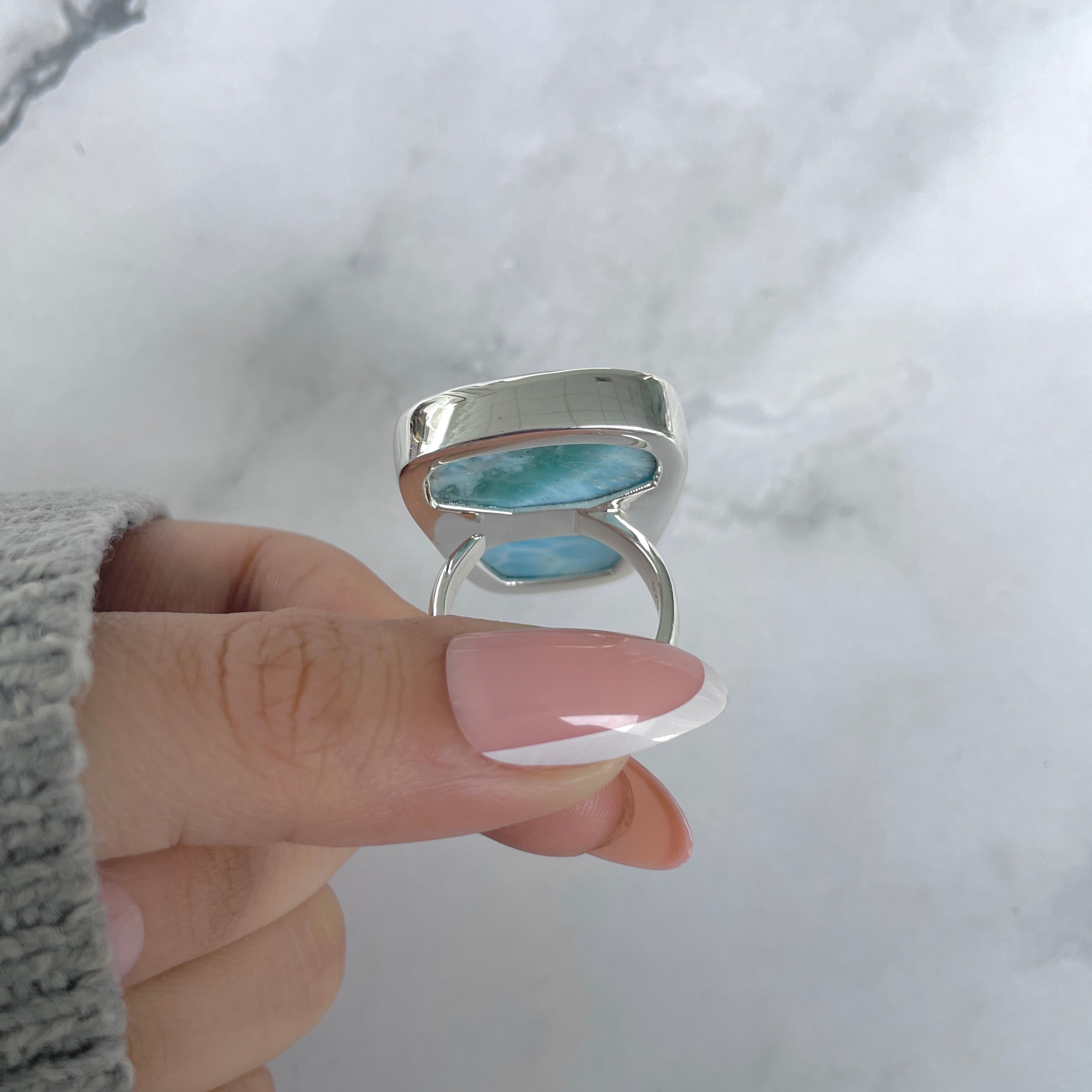 Larimar Adjustable Ring-(LAR-R-1839.)