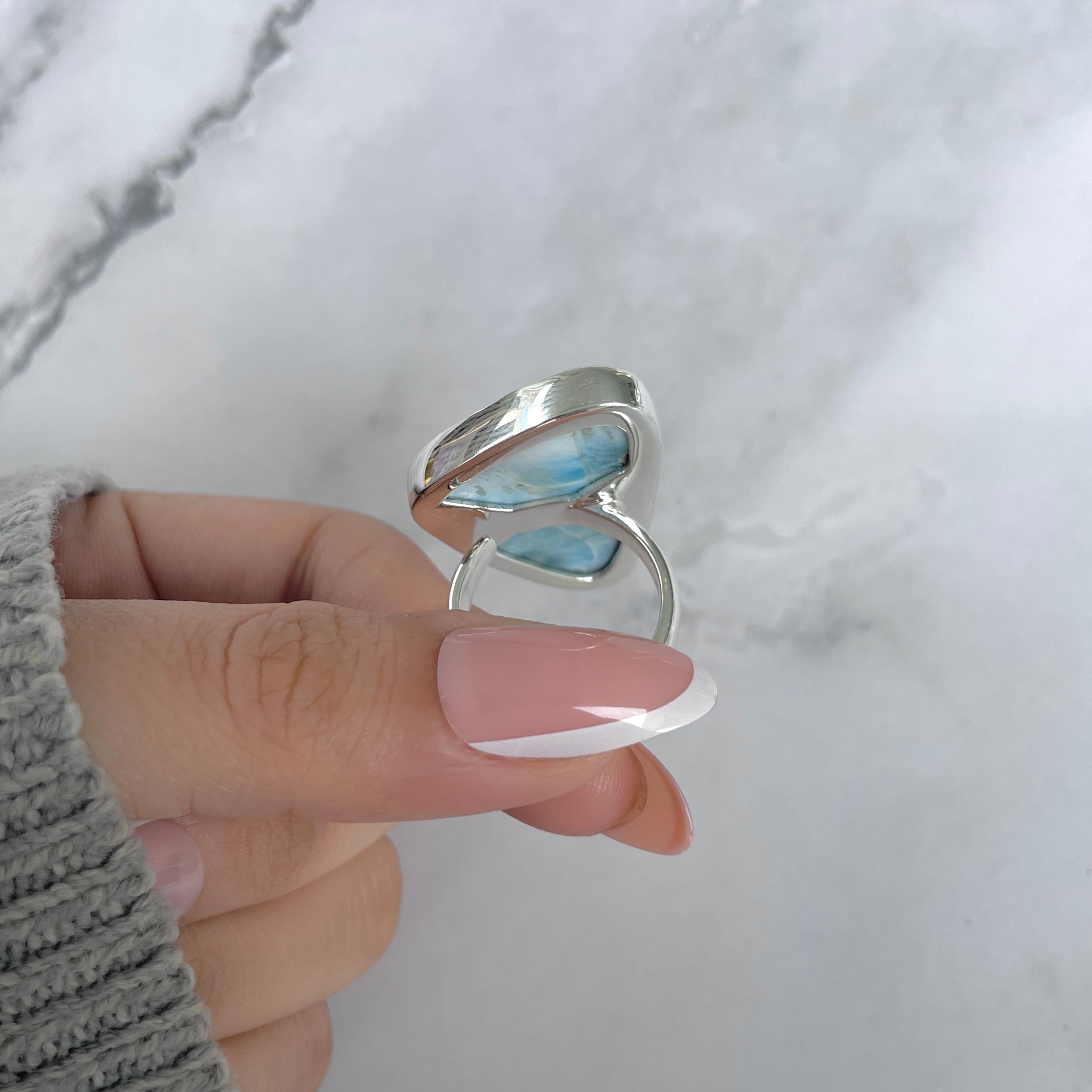 Larimar Adjustable Ring-(LAR-R-1842.)