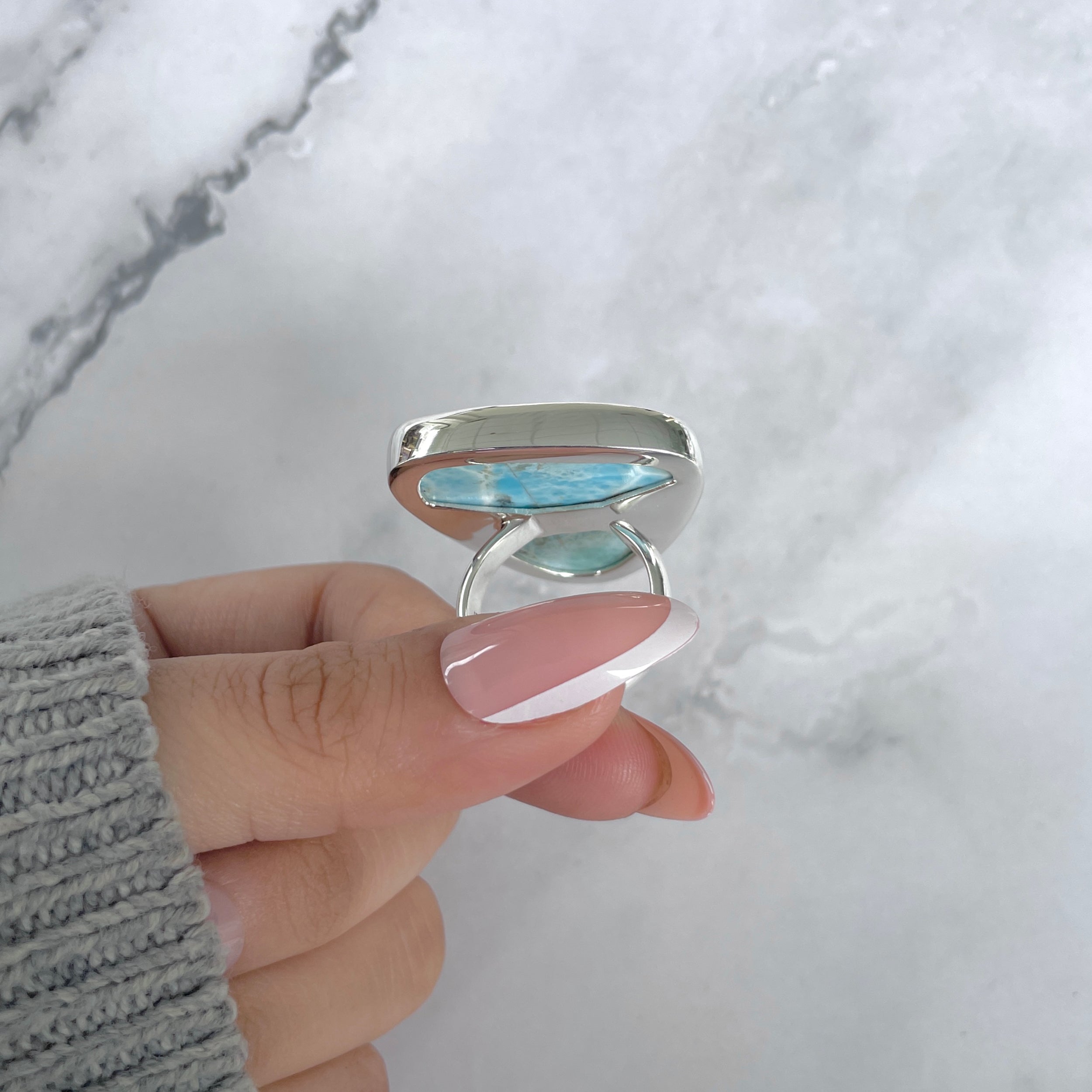 Larimar Adjustable Ring-(LAR-R-1843.)
