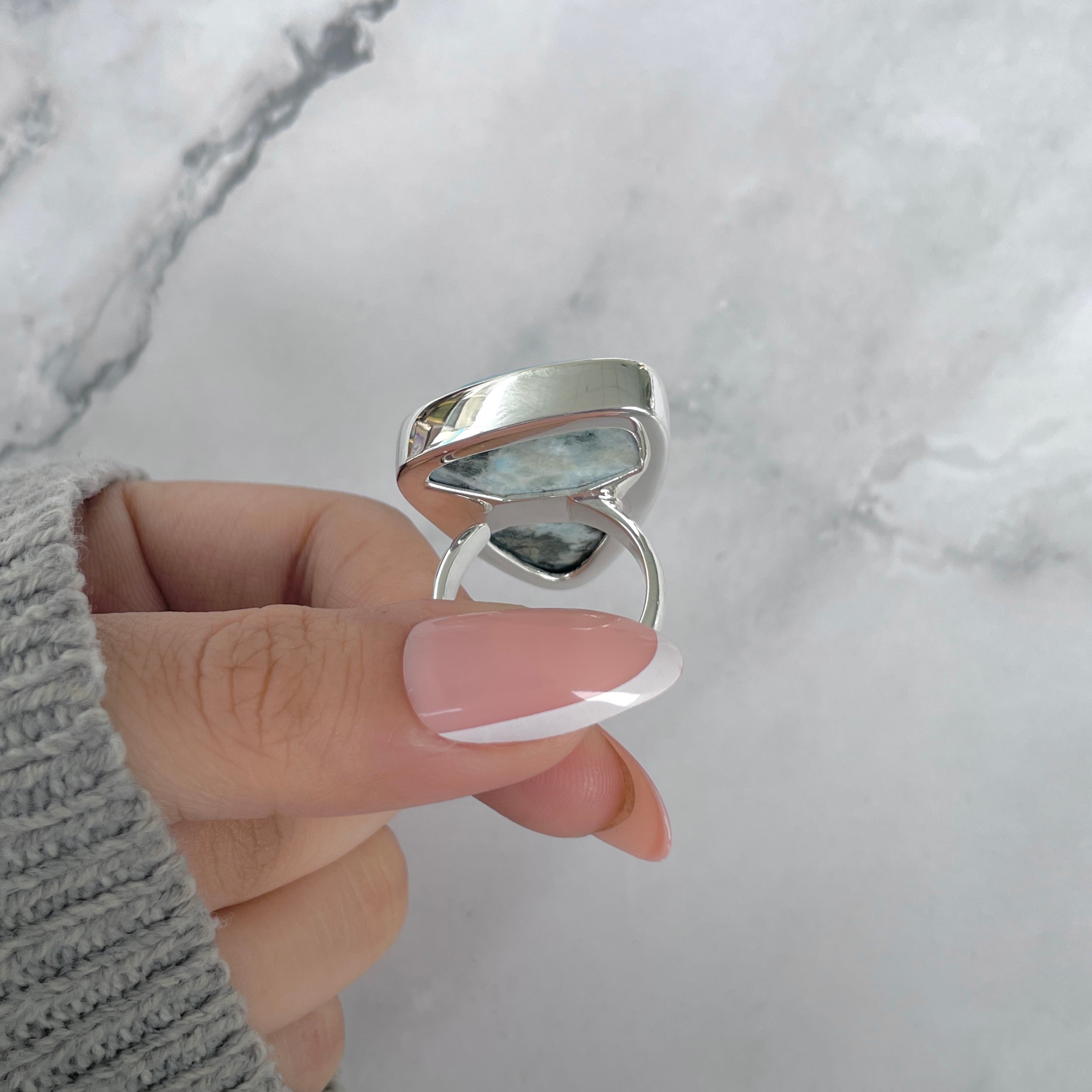 Larimar Adjustable Ring-(LAR-R-1844.)
