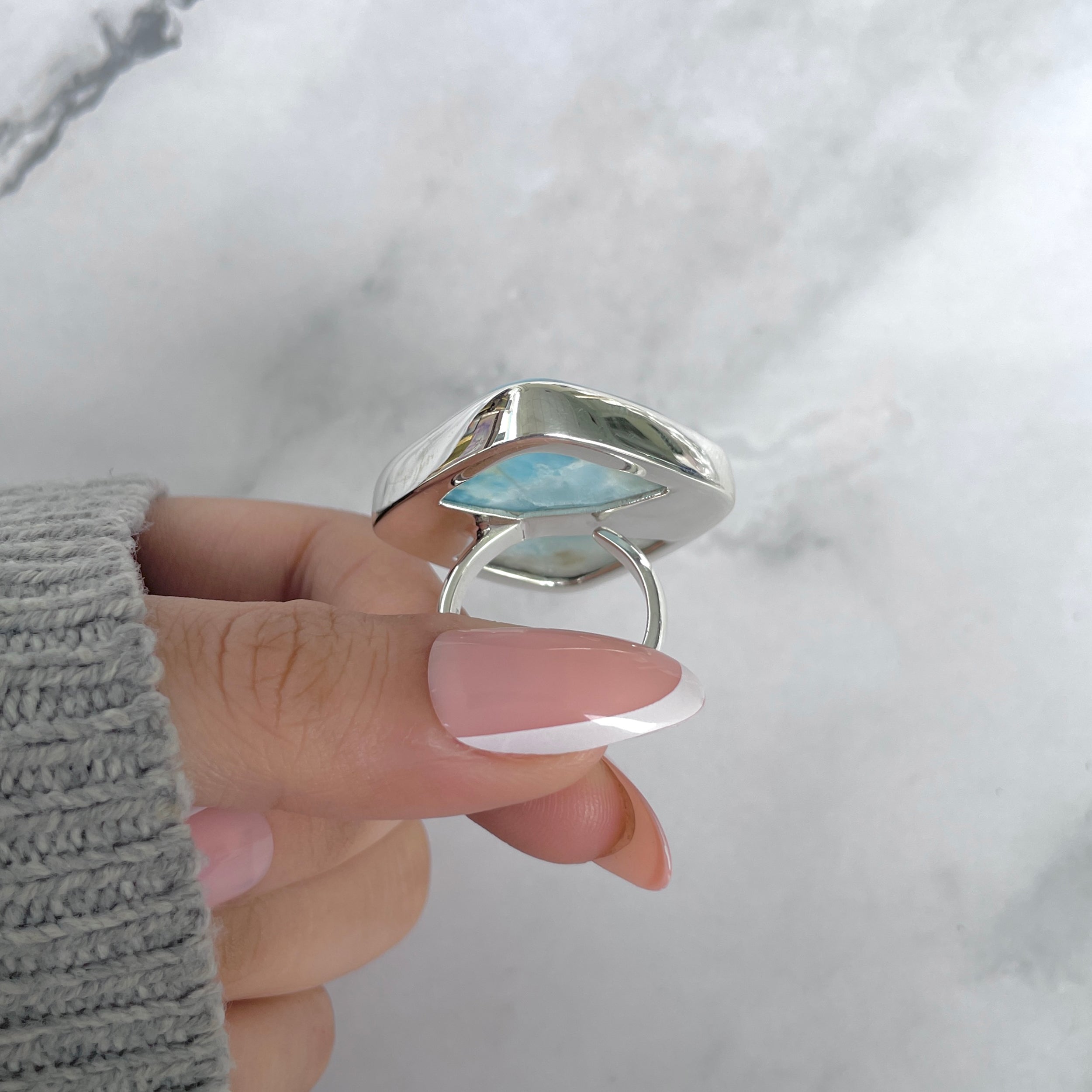 Larimar Adjustable Ring-(LAR-R-1845.)