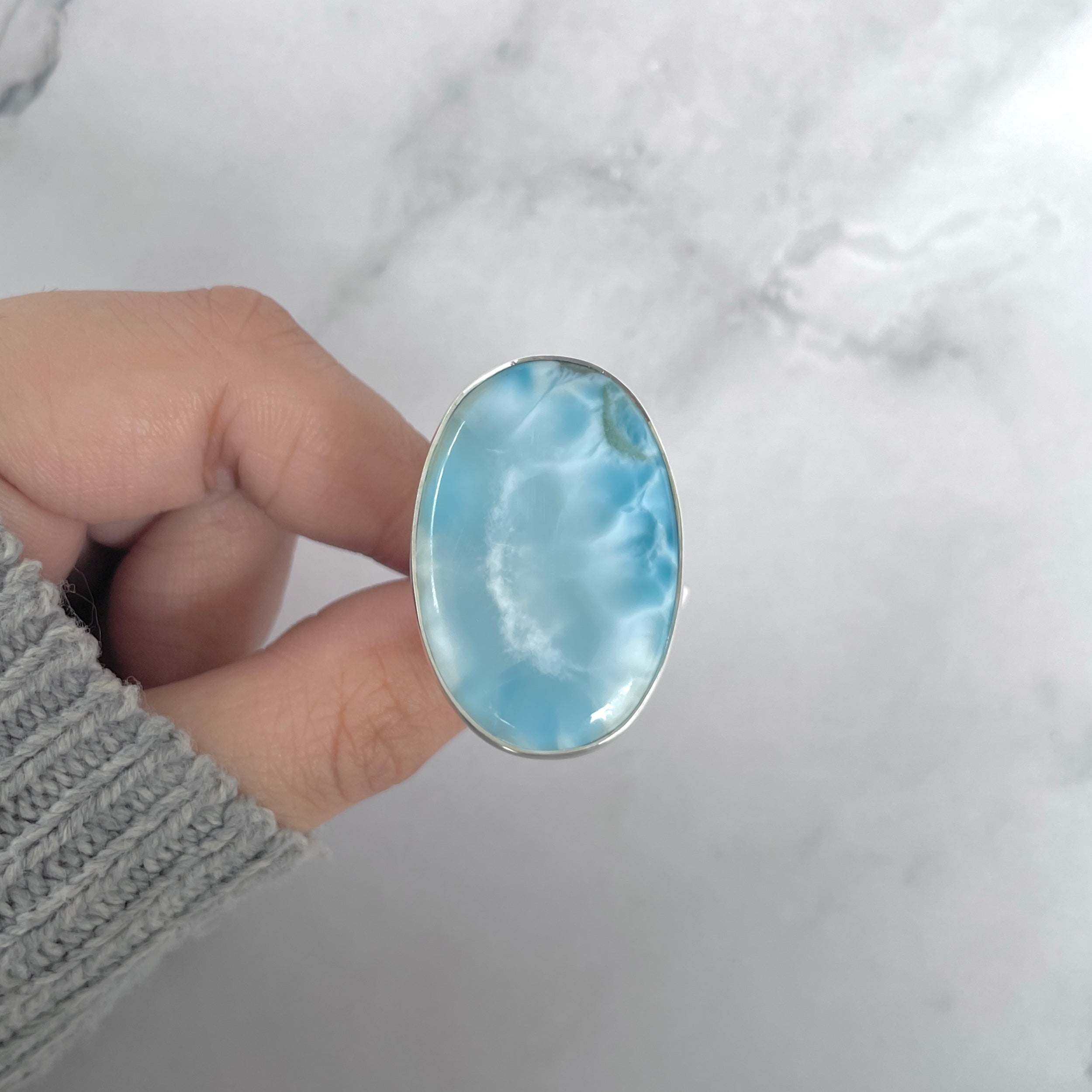 Larimar Adjustable Ring-(LAR-R-1846.)