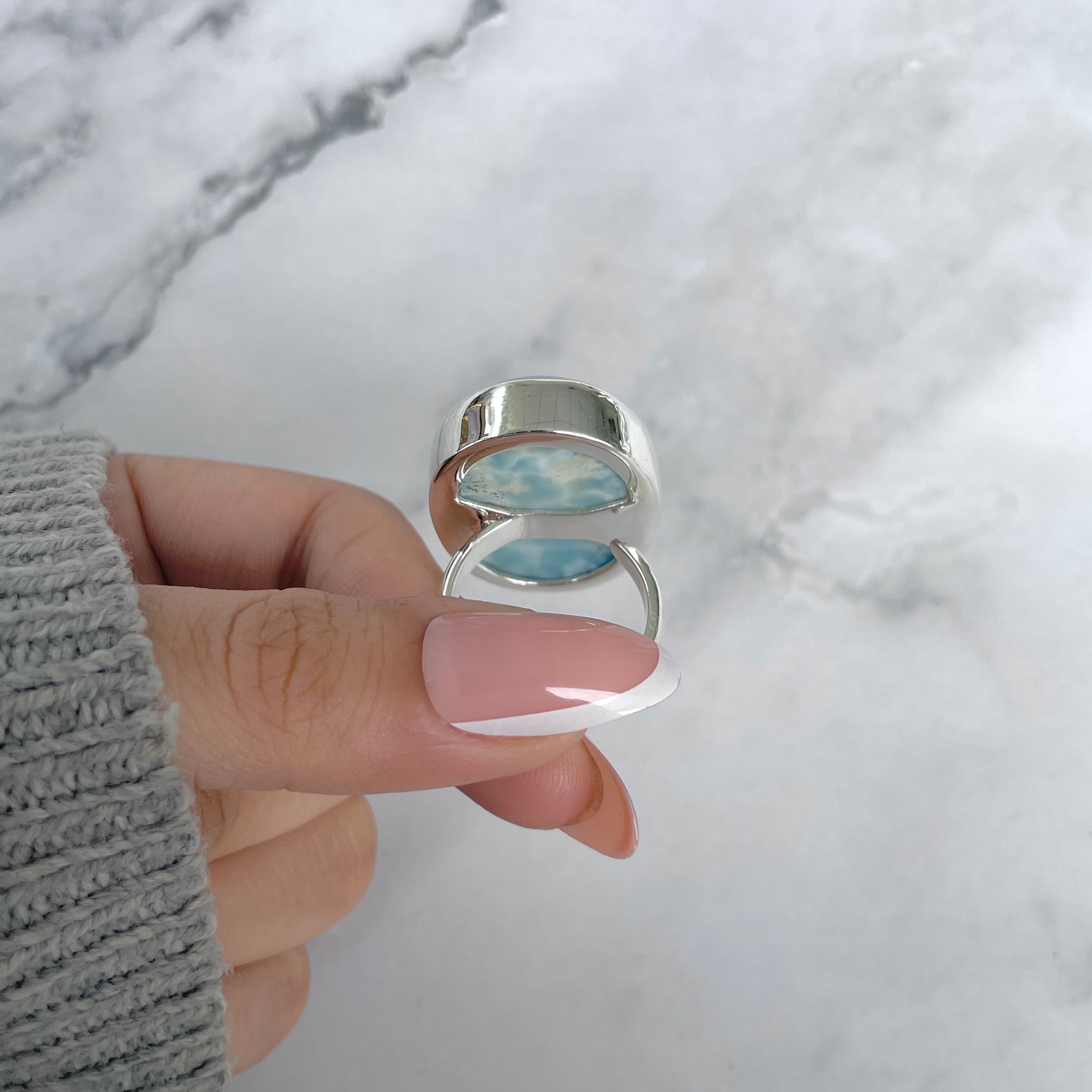 Larimar Adjustable Ring-(LAR-R-1846.)