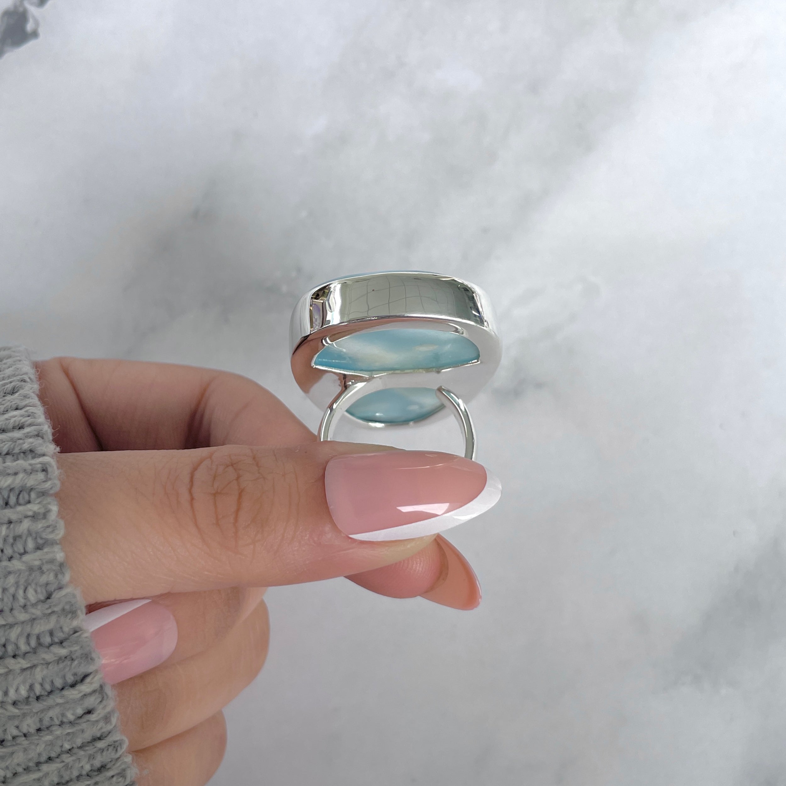 Larimar Adjustable Ring-(LAR-R-1847.)