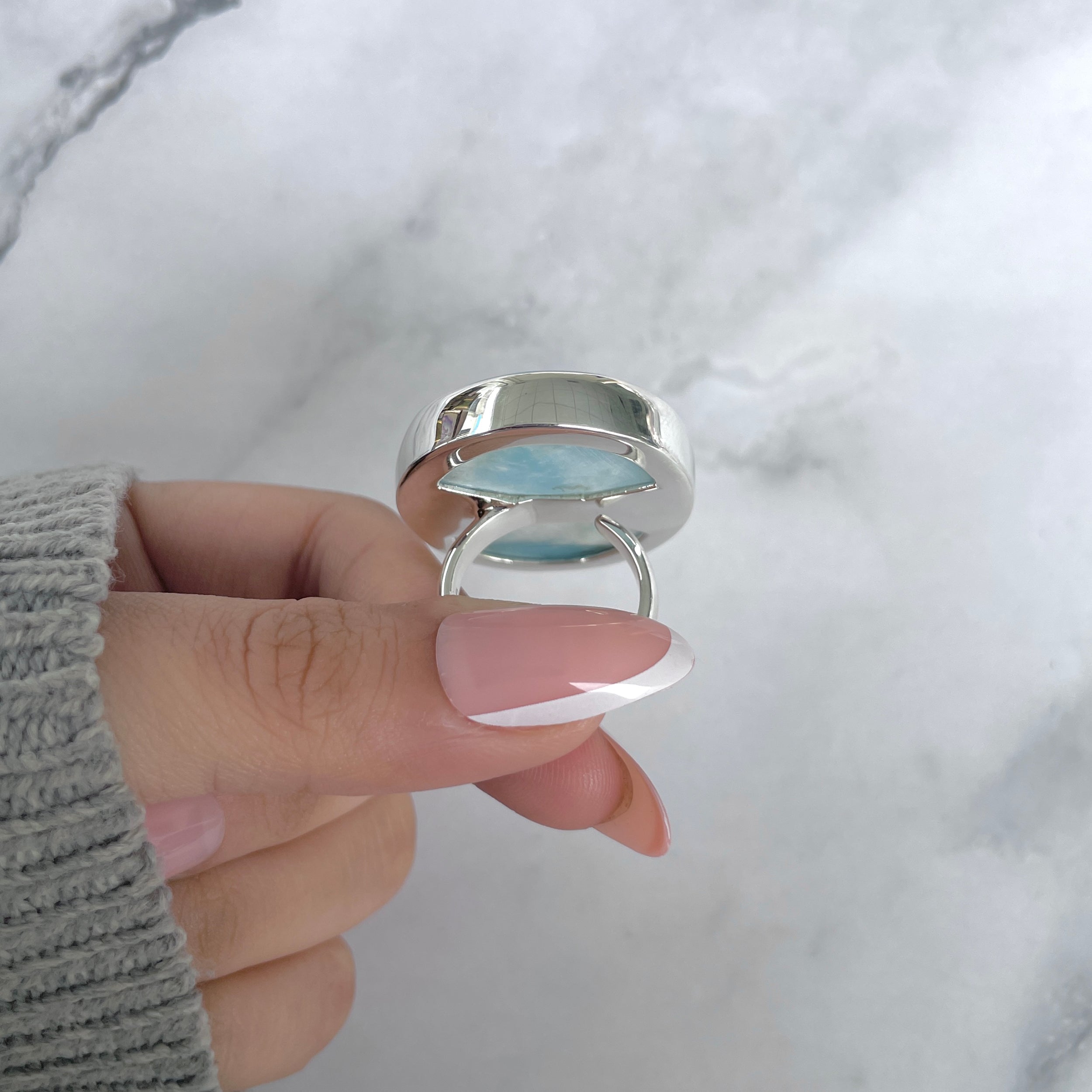 Larimar Adjustable Ring-(LAR-R-1851.)