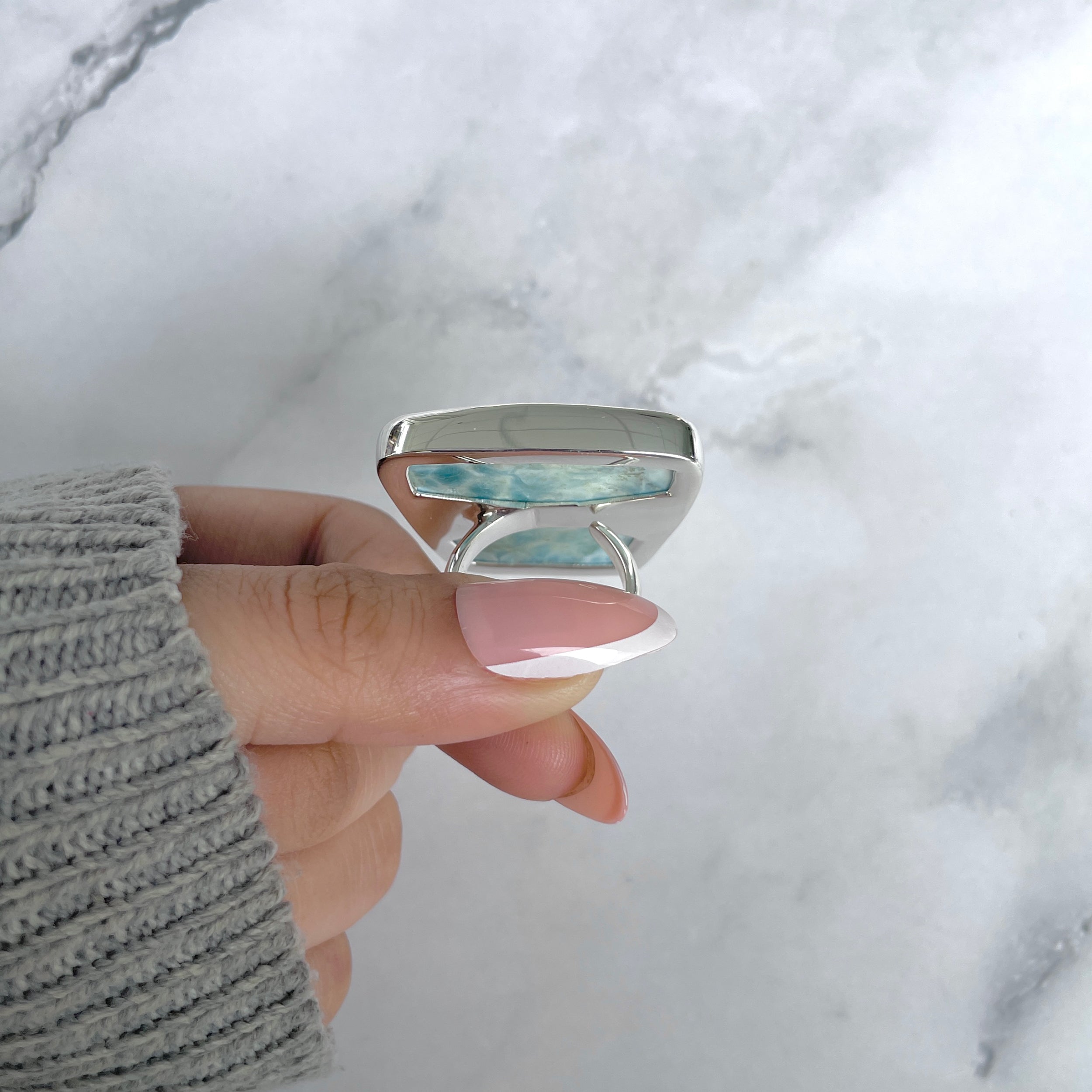 Larimar Adjustable Ring-(LAR-R-1852.)