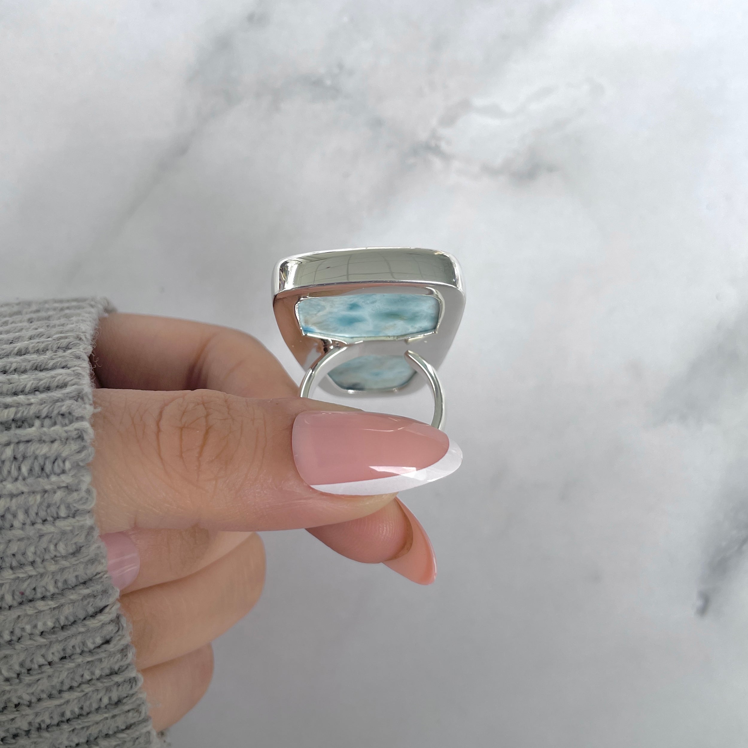 Larimar Adjustable Ring-(LAR-R-1853.)