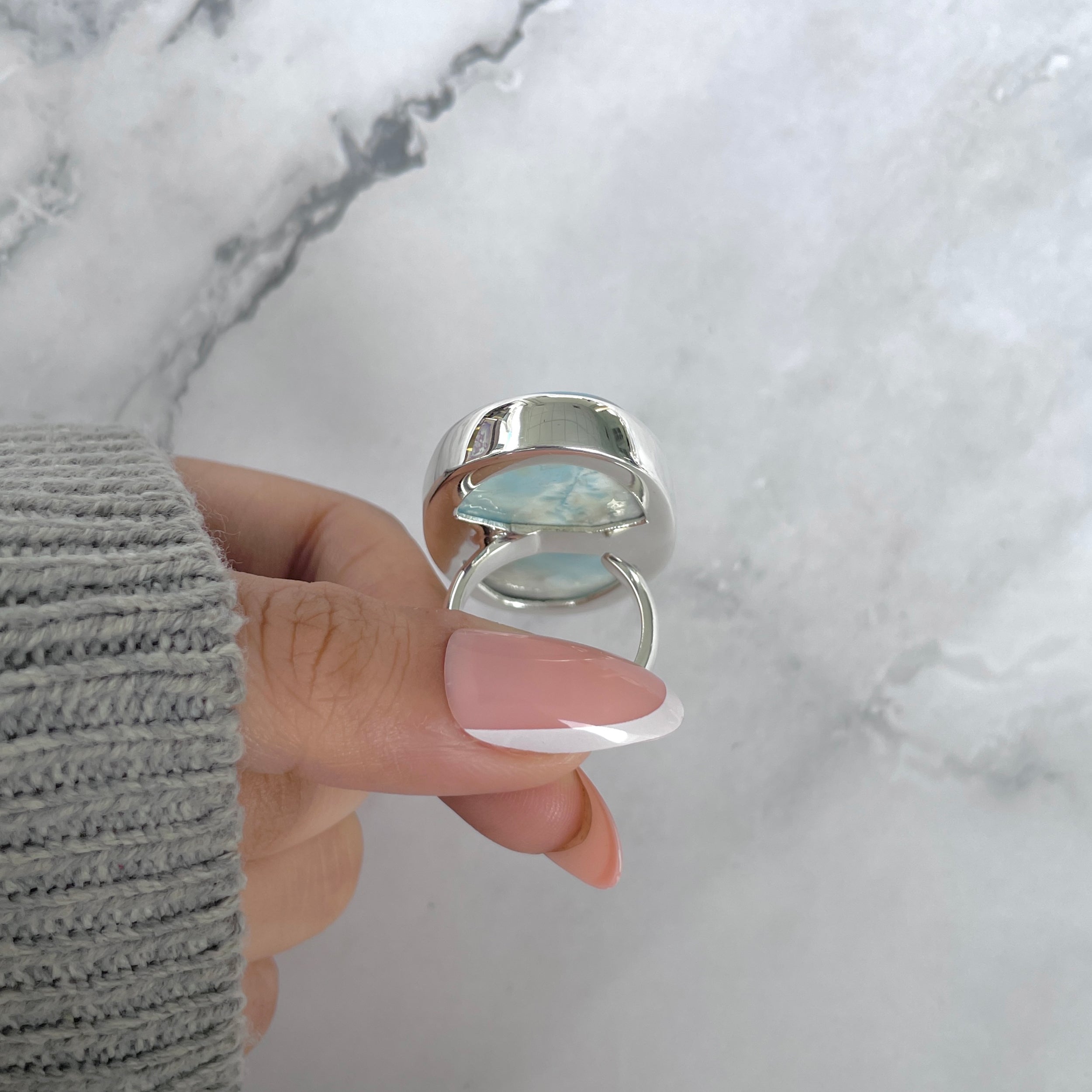 Larimar Adjustable Ring-(LAR-R-1854.)