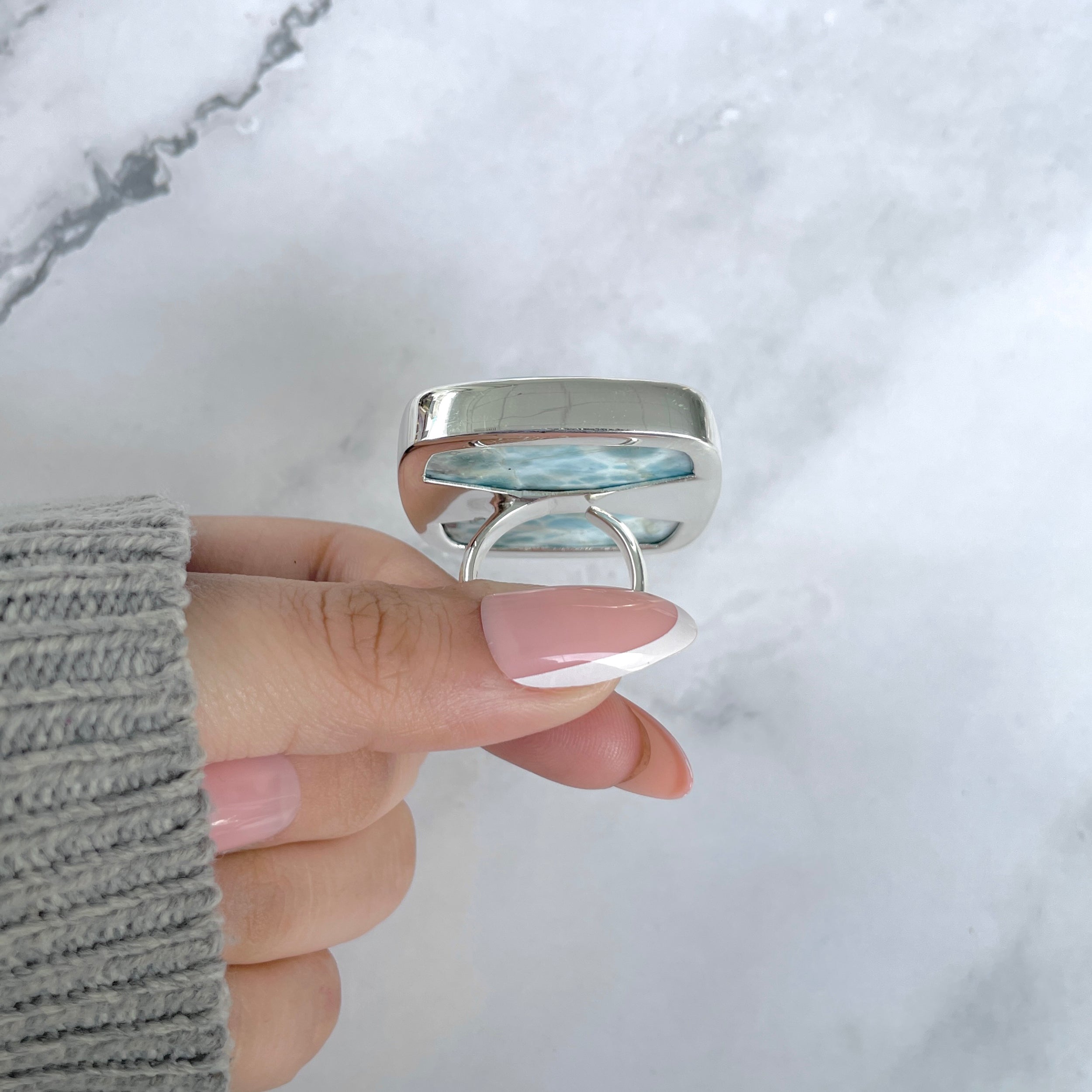 Larimar Adjustable Ring-(LAR-R-1856.)