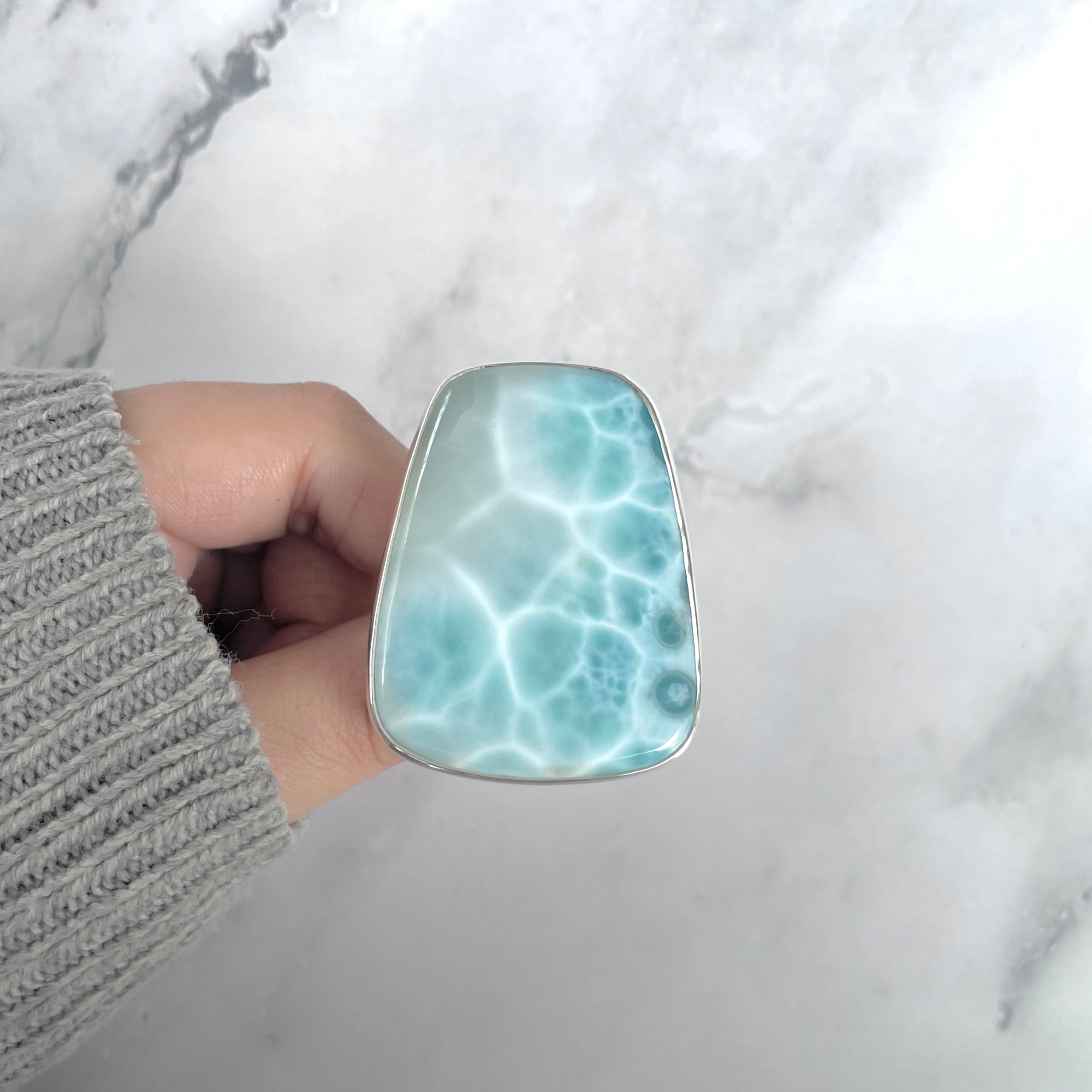 Larimar Adjustable Ring-(LAR-R-1857.)