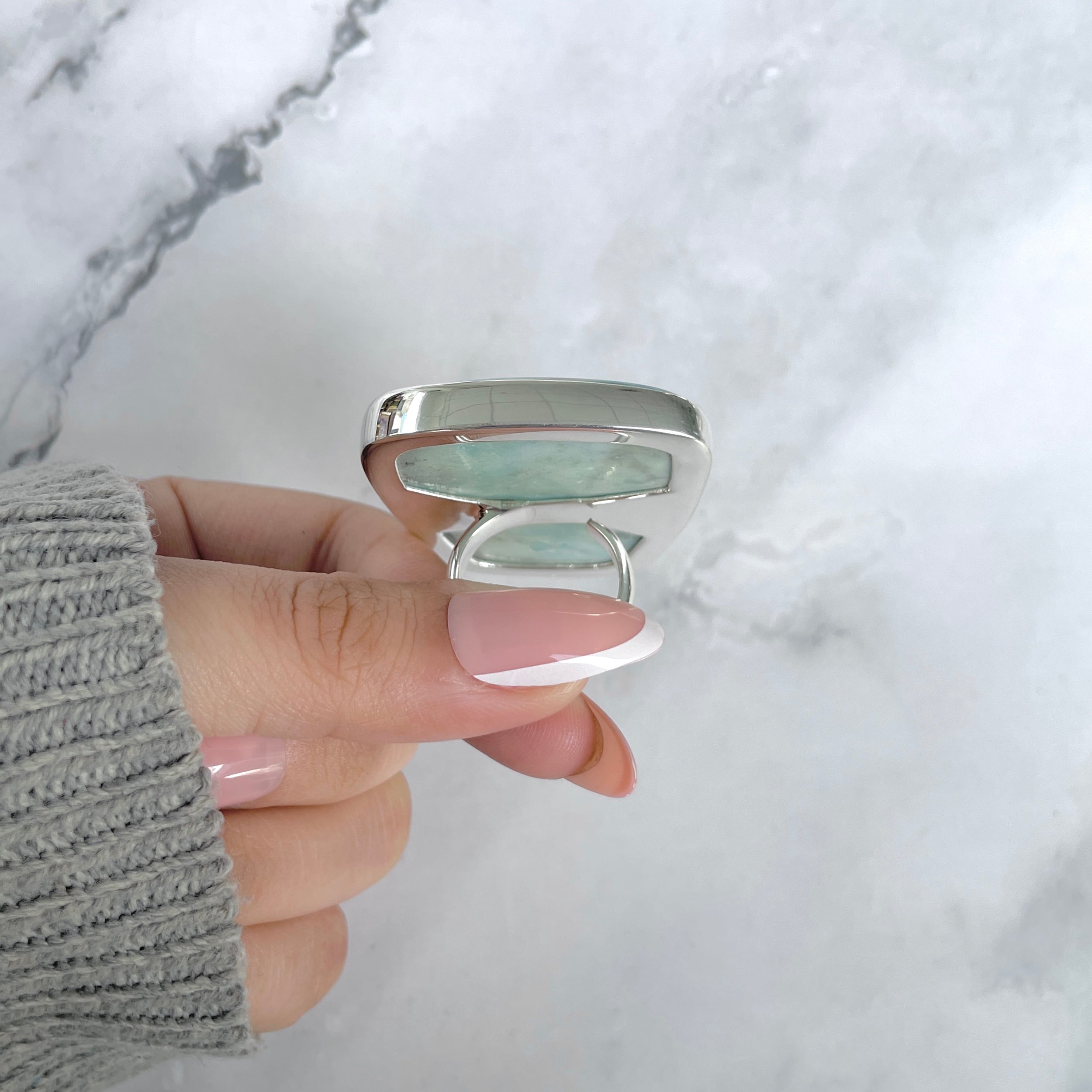 Larimar Adjustable Ring-(LAR-R-1857.)