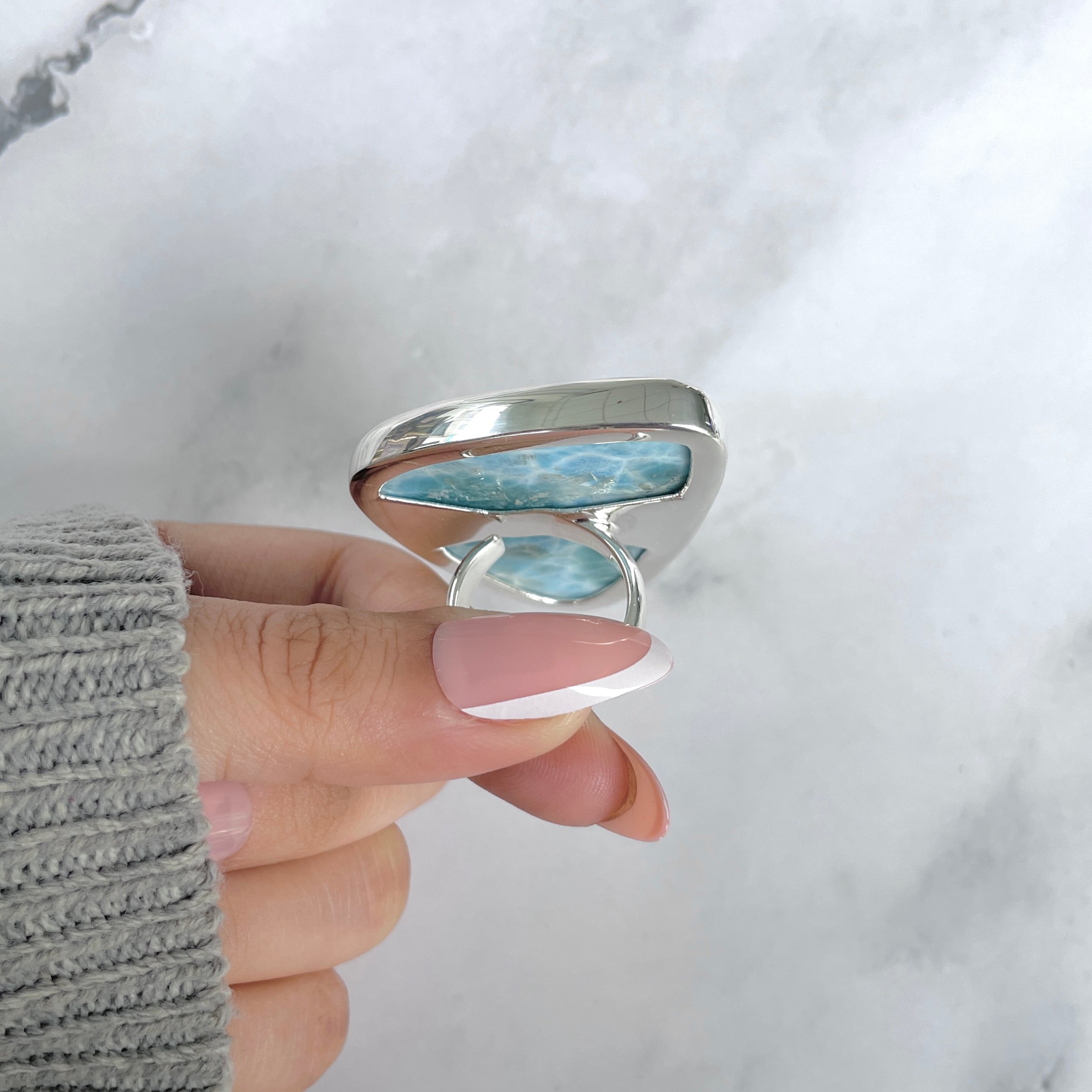 Larimar Adjustable Ring-(LAR-R-1858.)
