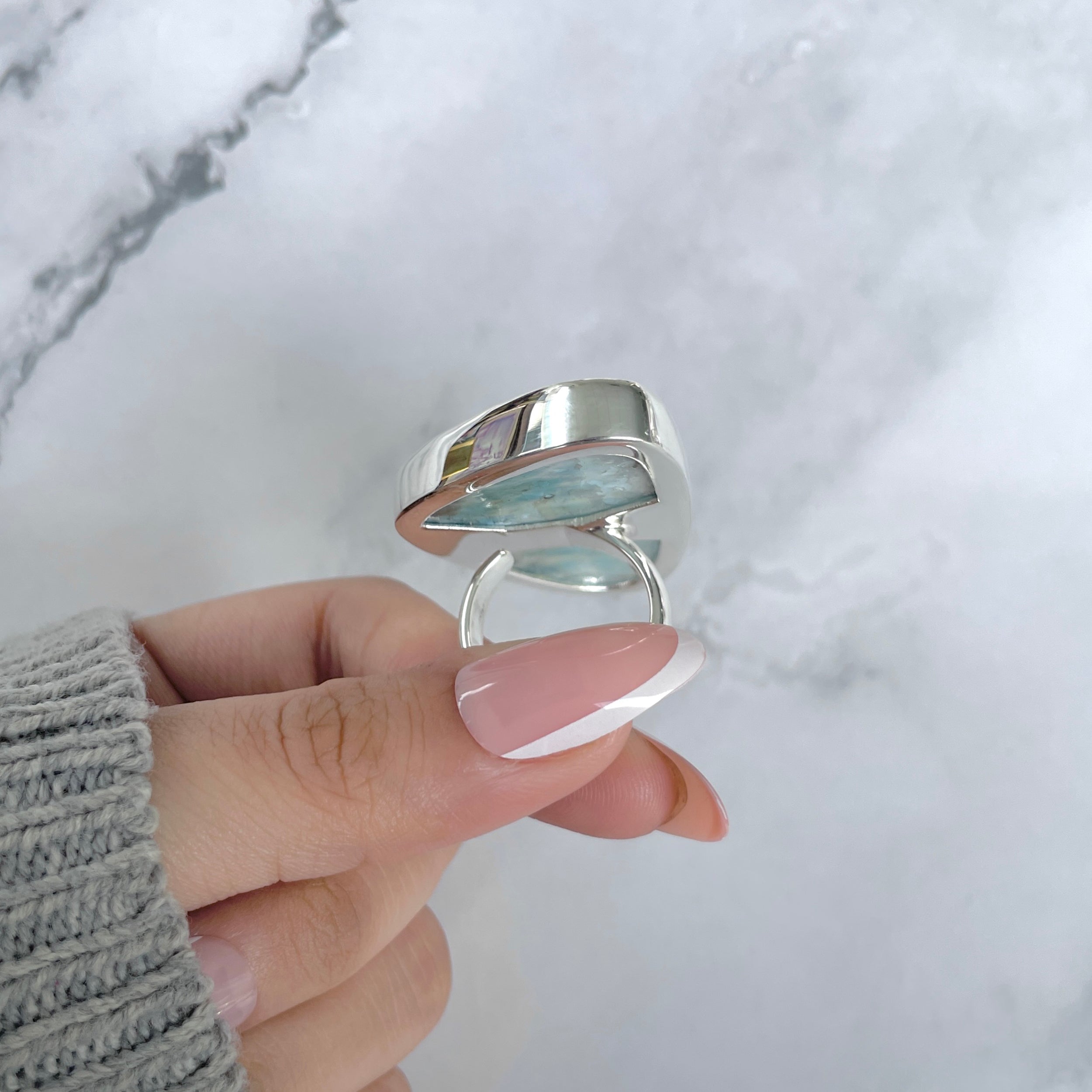 Larimar Adjustable Ring-(LAR-R-1859.)