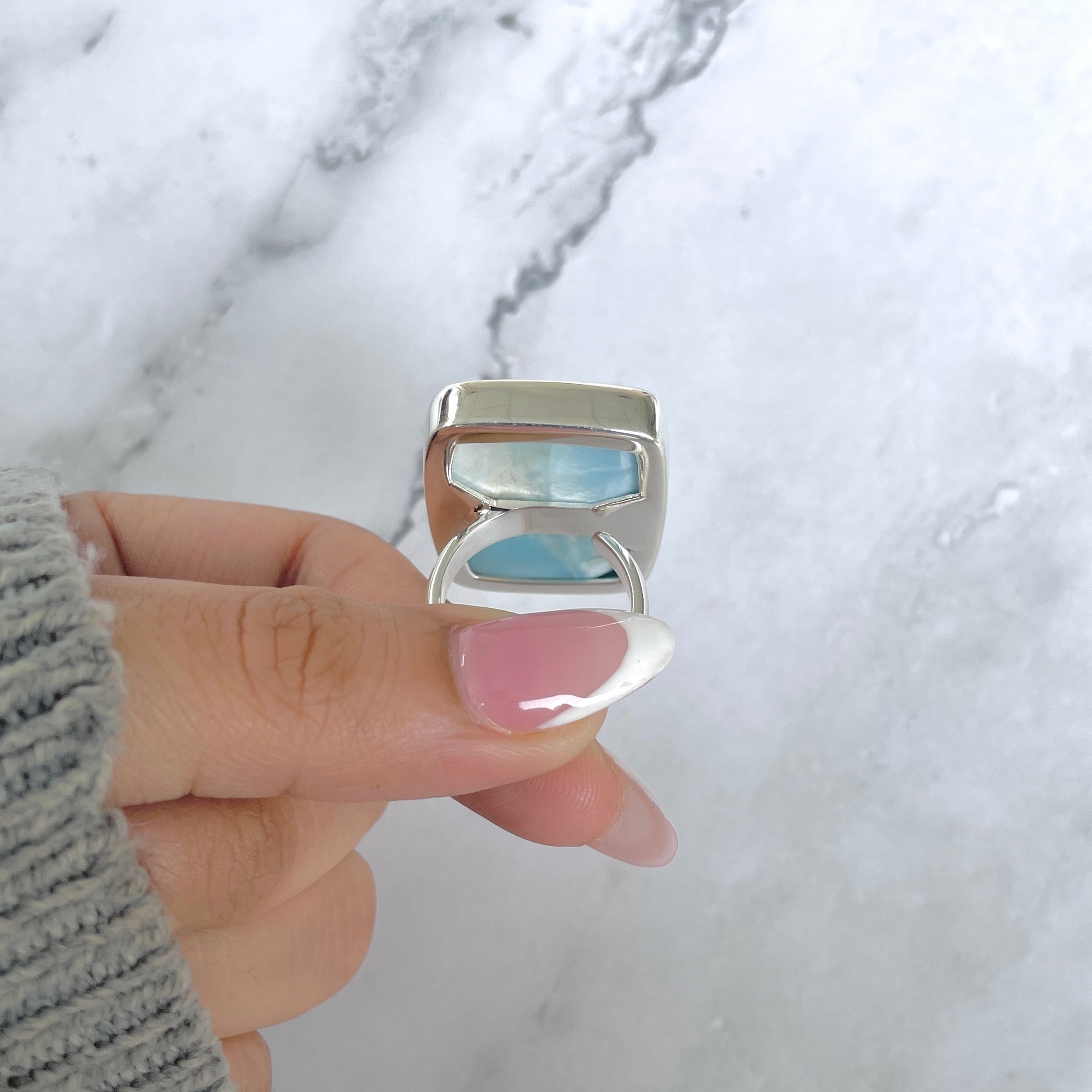 Larimar Adjustable Ring-(LAR-R-1861.)