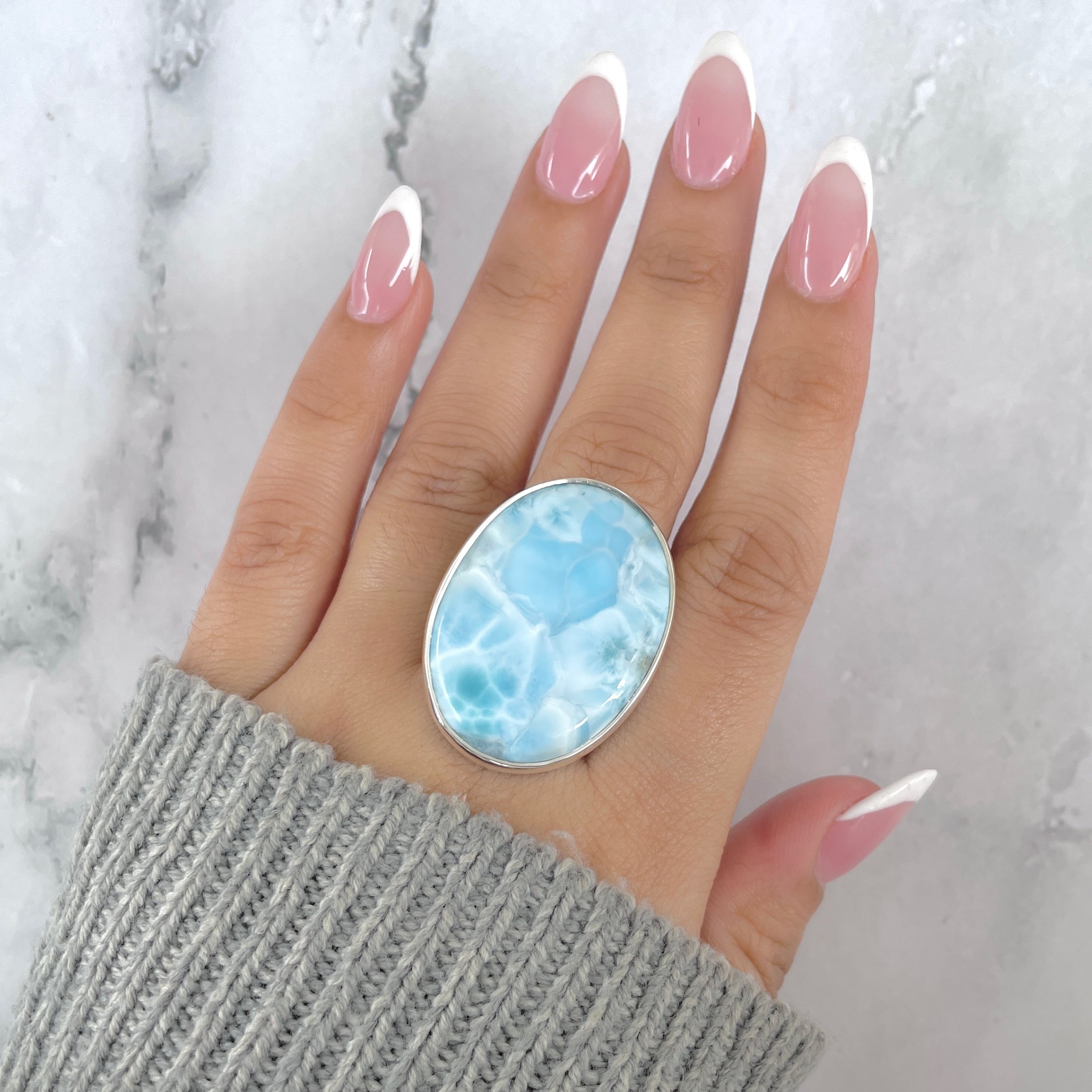 Larimar Adjustable Ring-(LAR-R-1862.)