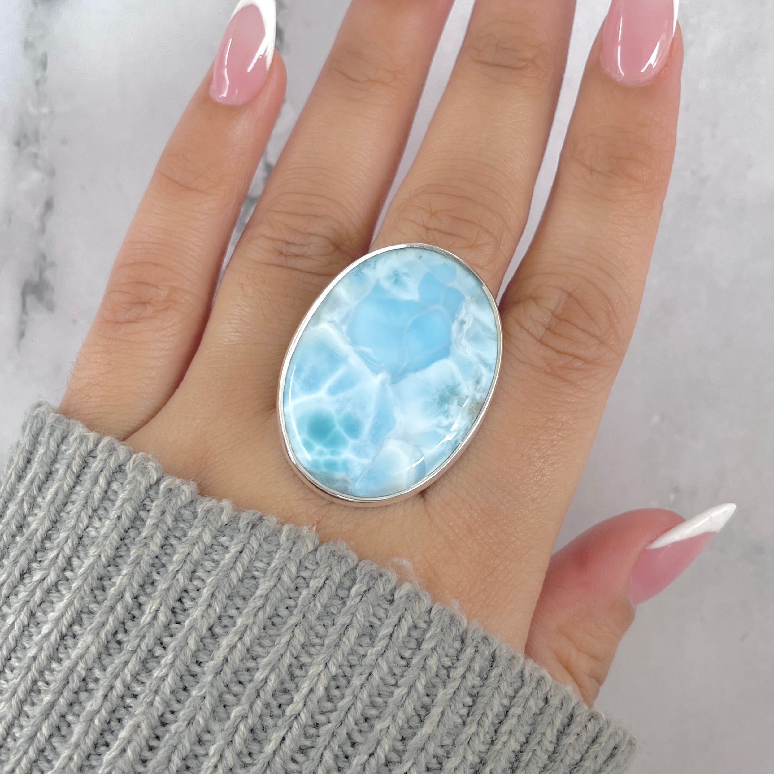 Larimar Adjustable Ring-(LAR-R-1862.)