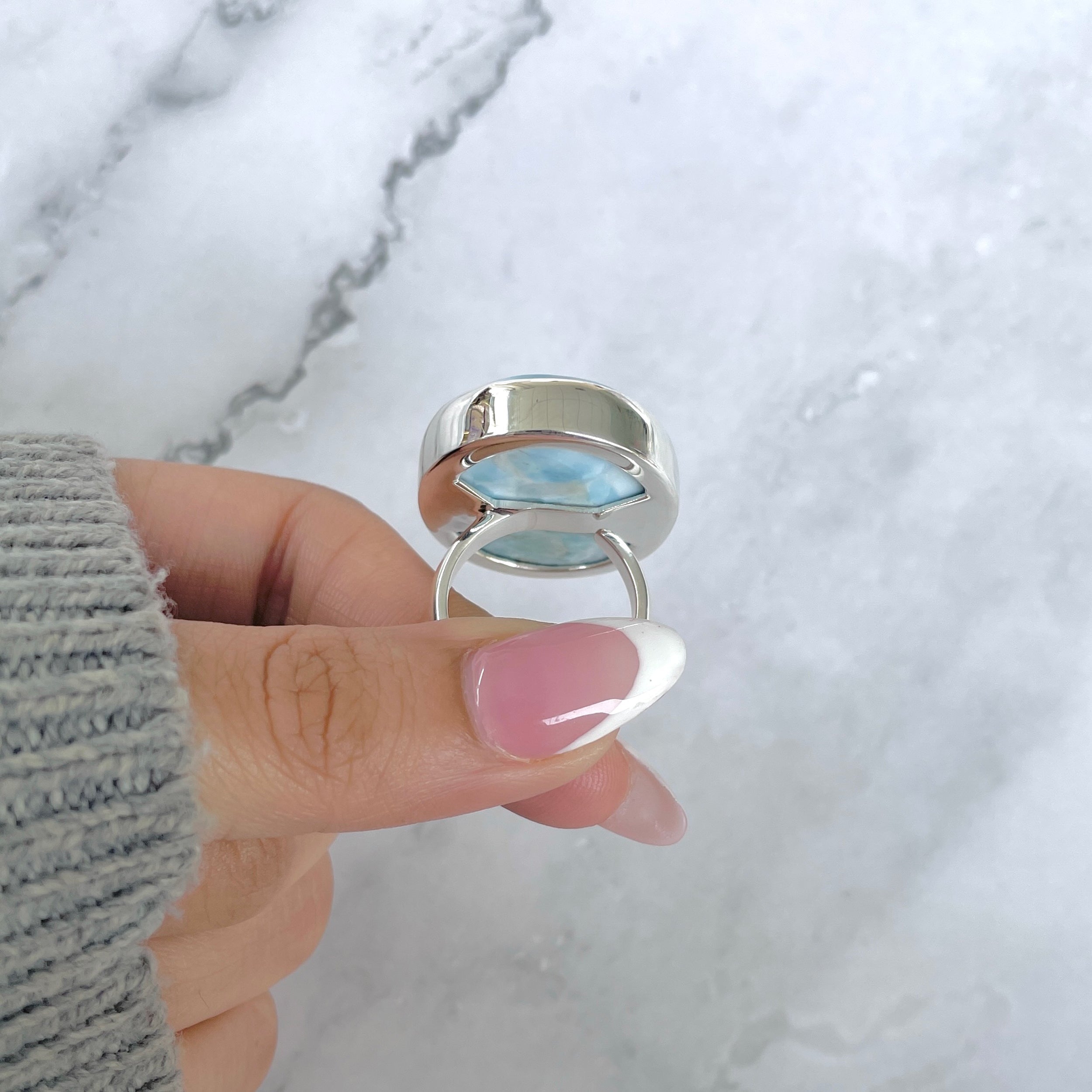Larimar Adjustable Ring-(LAR-R-1863.)