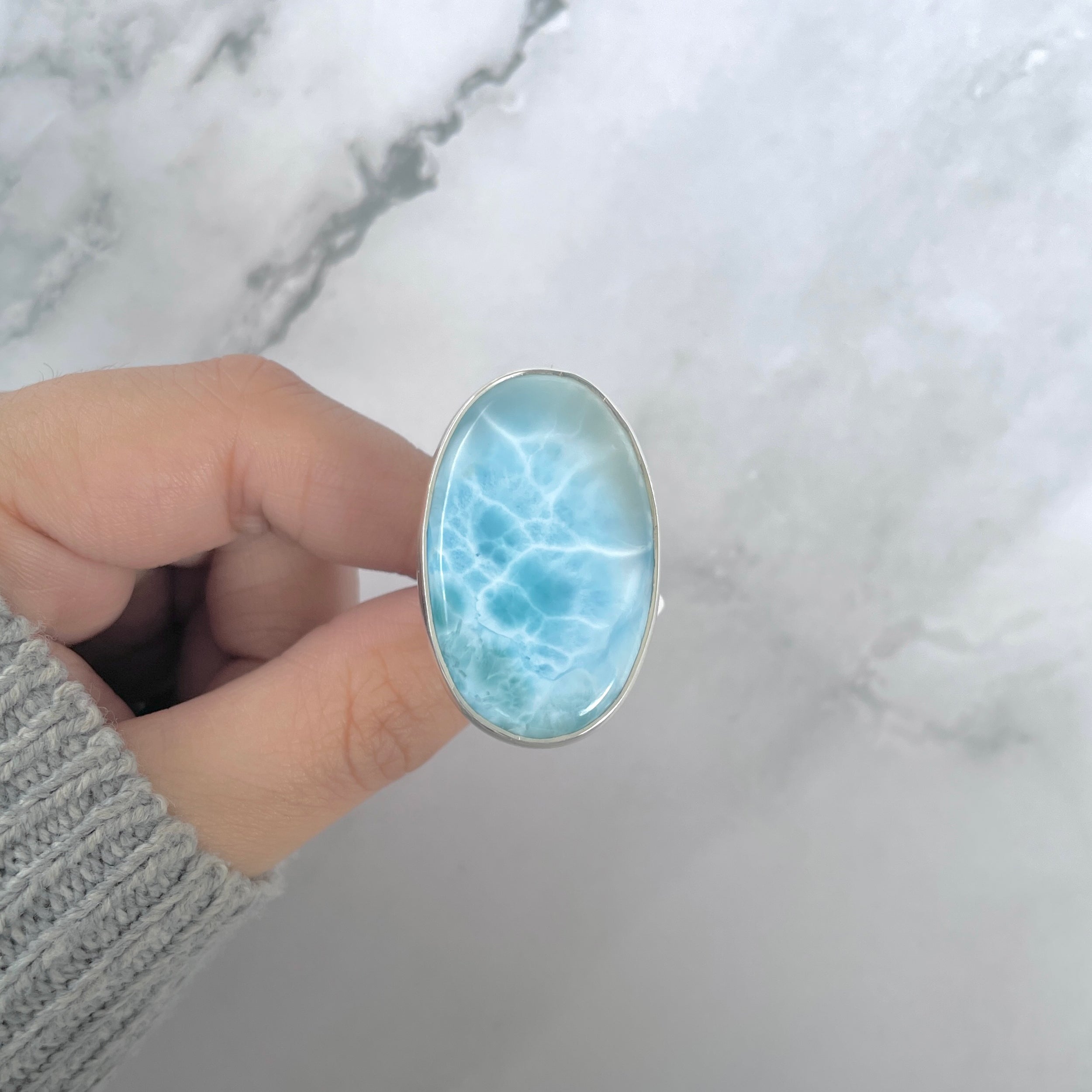 Larimar Adjustable Ring-(LAR-R-1867.)