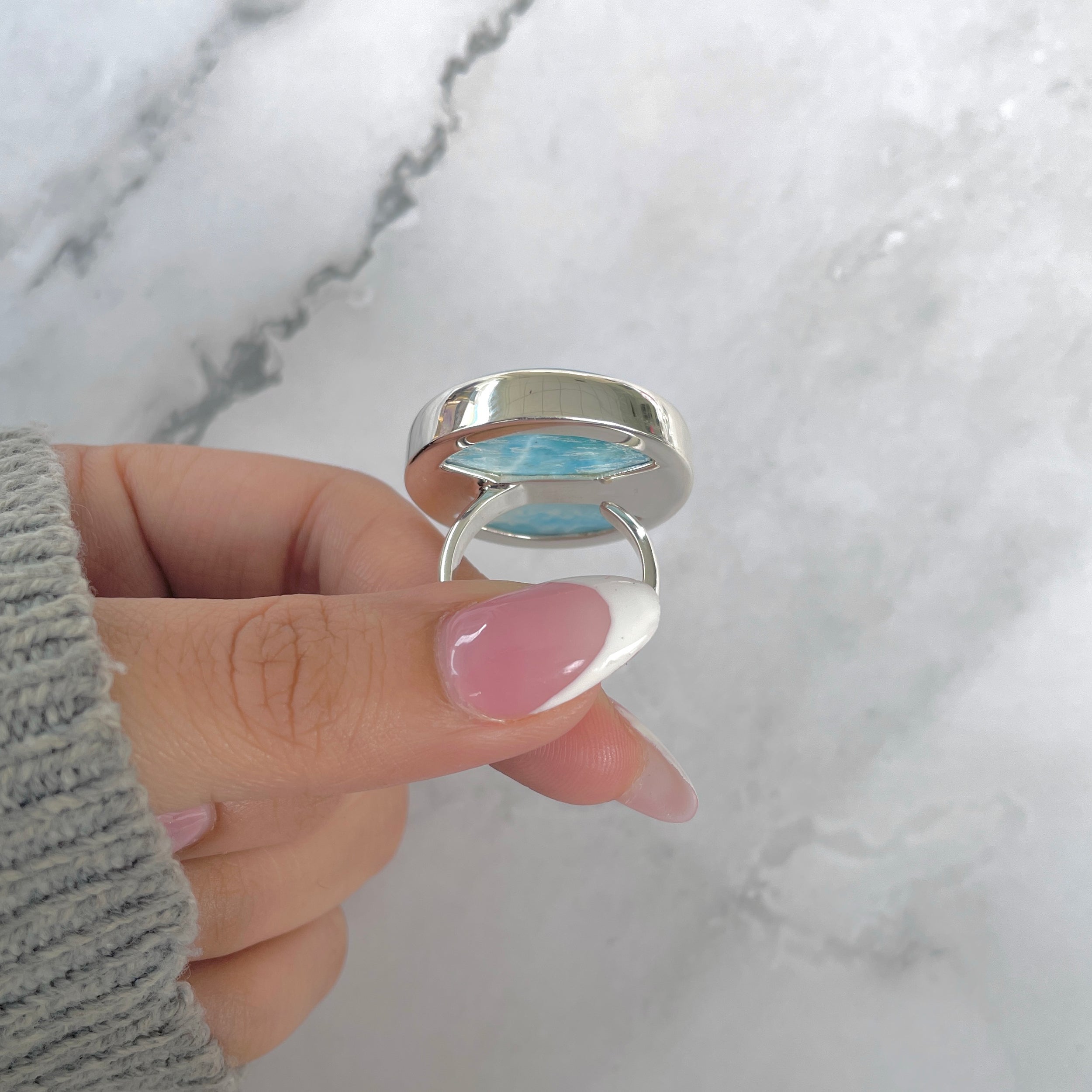 Larimar Adjustable Ring-(LAR-R-1868.)