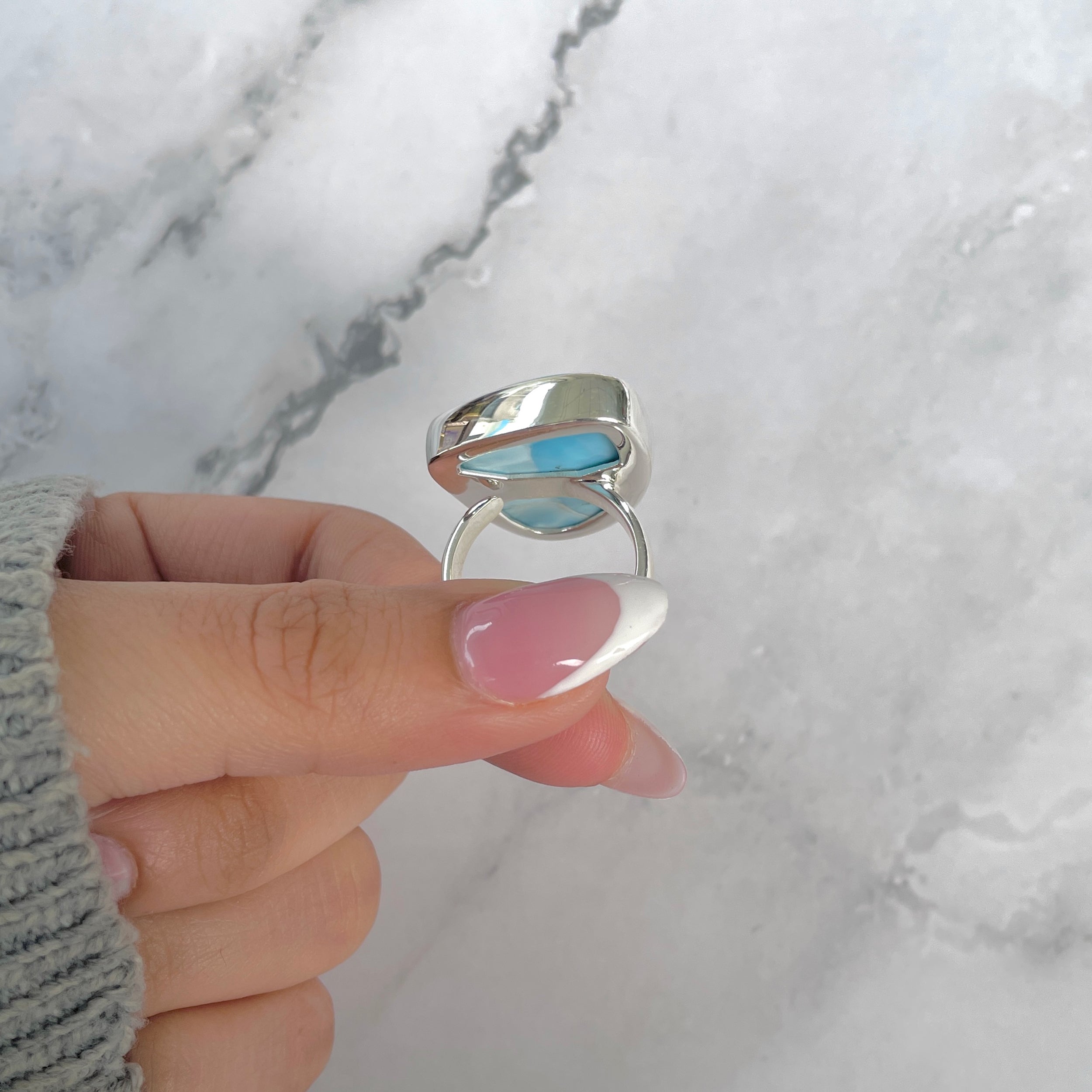 Larimar Adjustable Ring-(LAR-R-1871.)