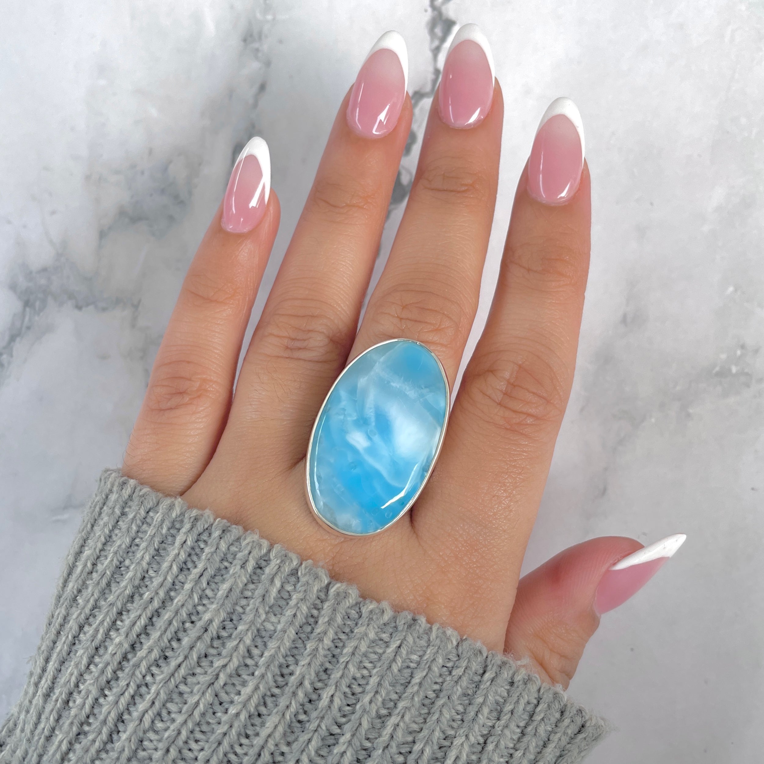 Larimar Adjustable Ring-(LAR-R-1873.)