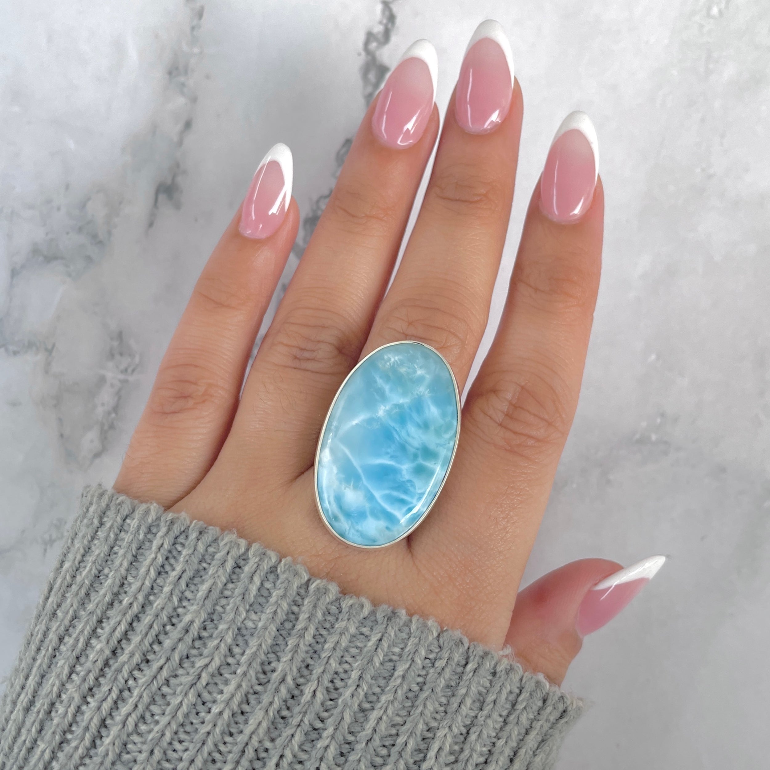 Larimar Adjustable Ring-(LAR-R-1874.)