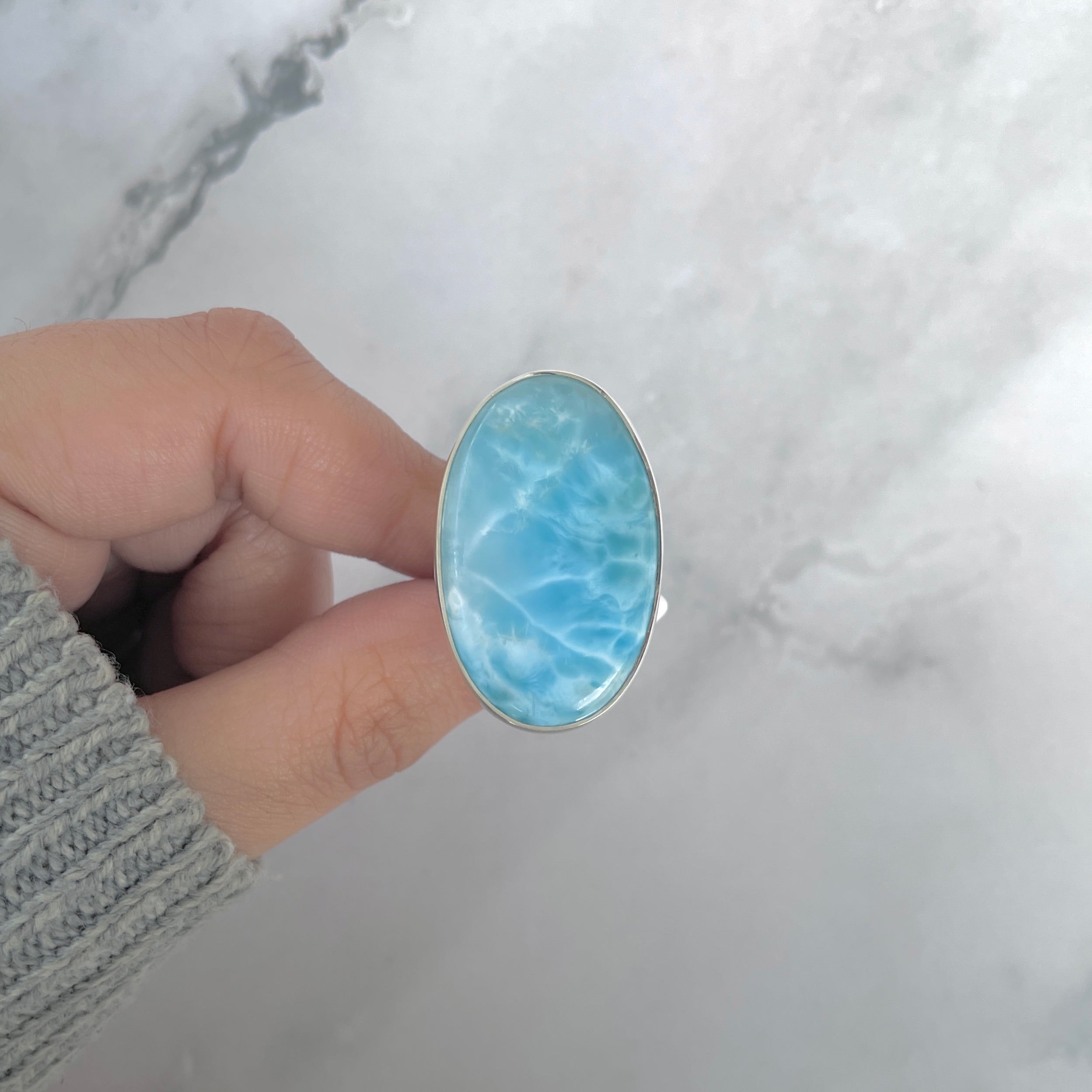 Larimar Adjustable Ring-(LAR-R-1874.)