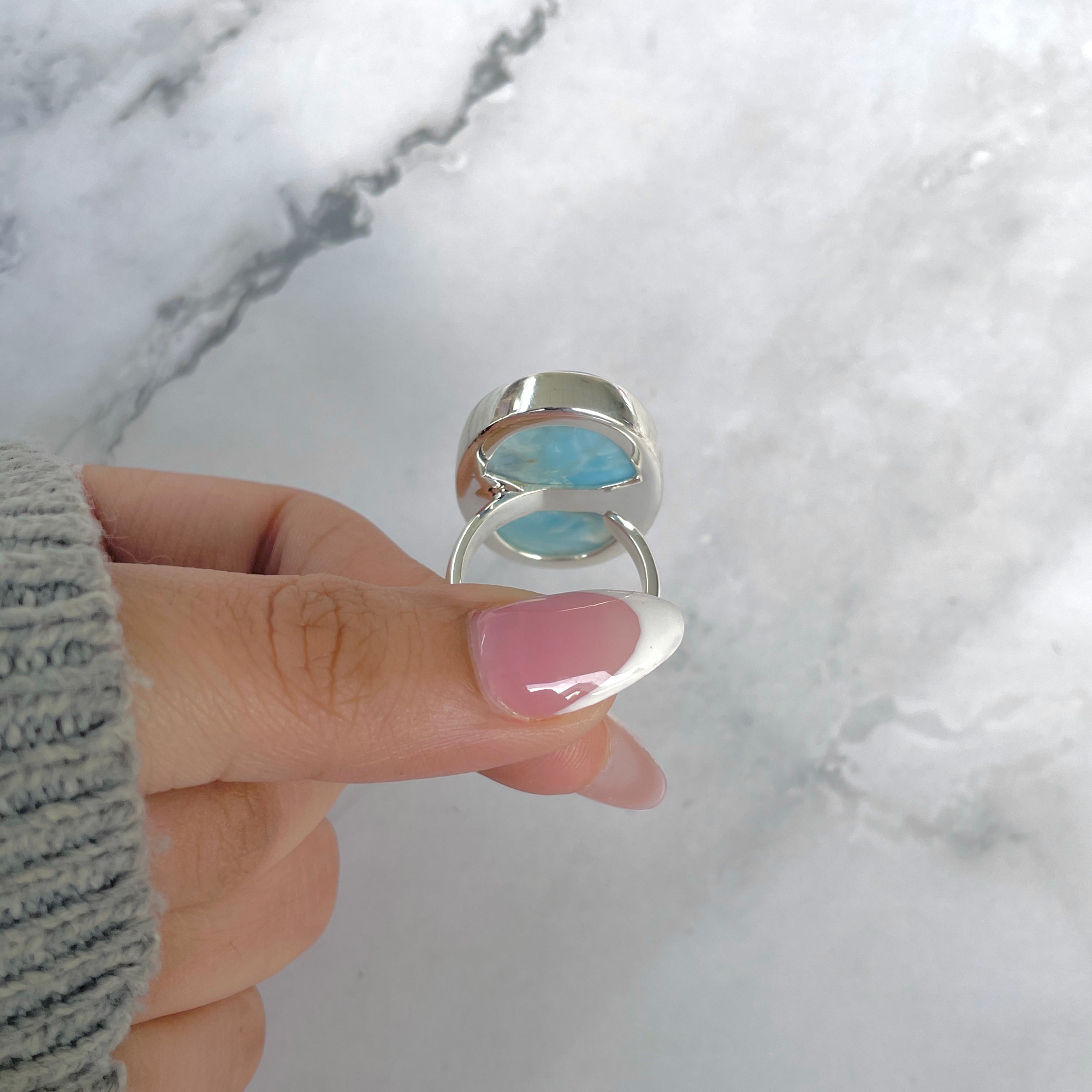 Larimar Adjustable Ring-(LAR-R-1874.)