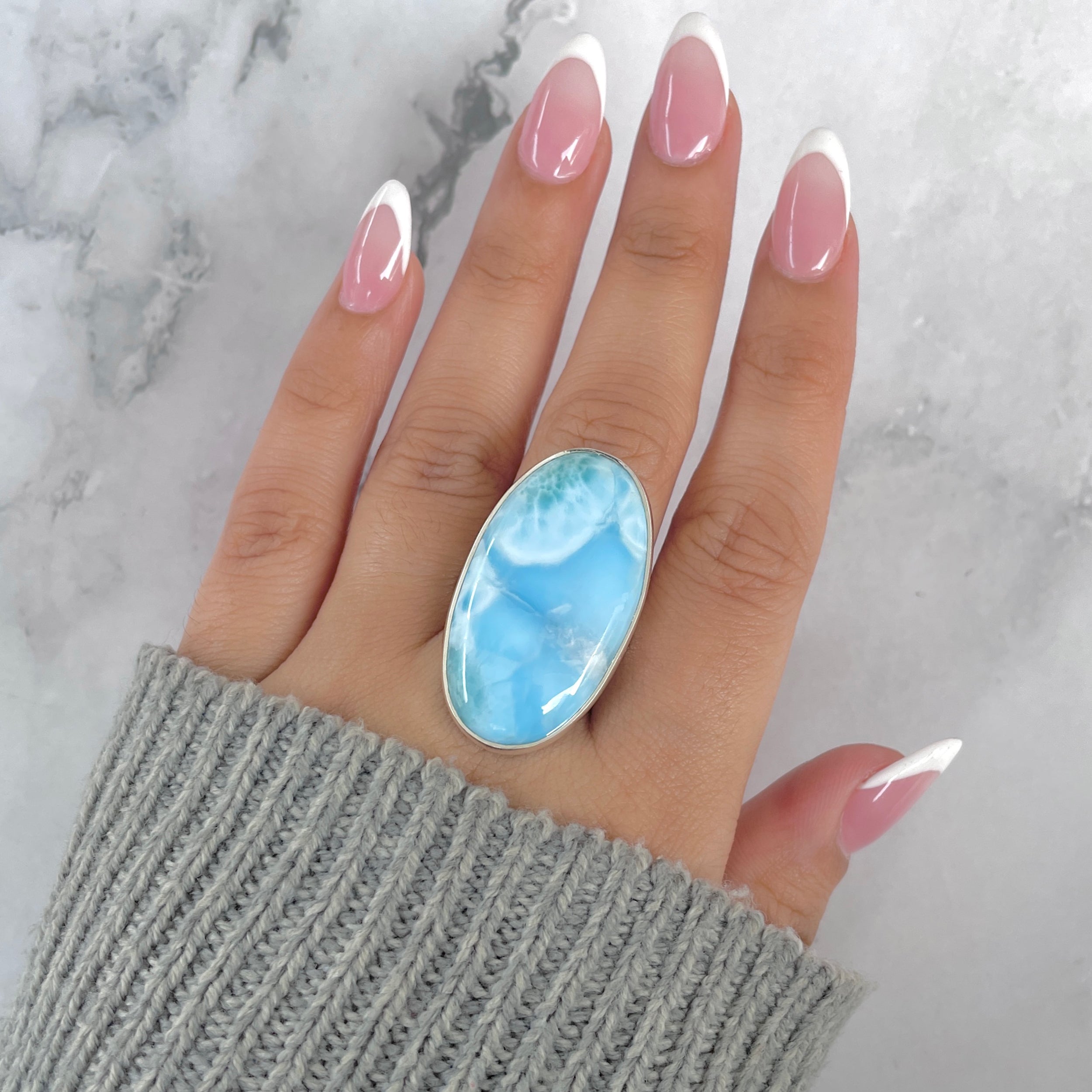 Larimar Adjustable Ring-(LAR-R-1875.)