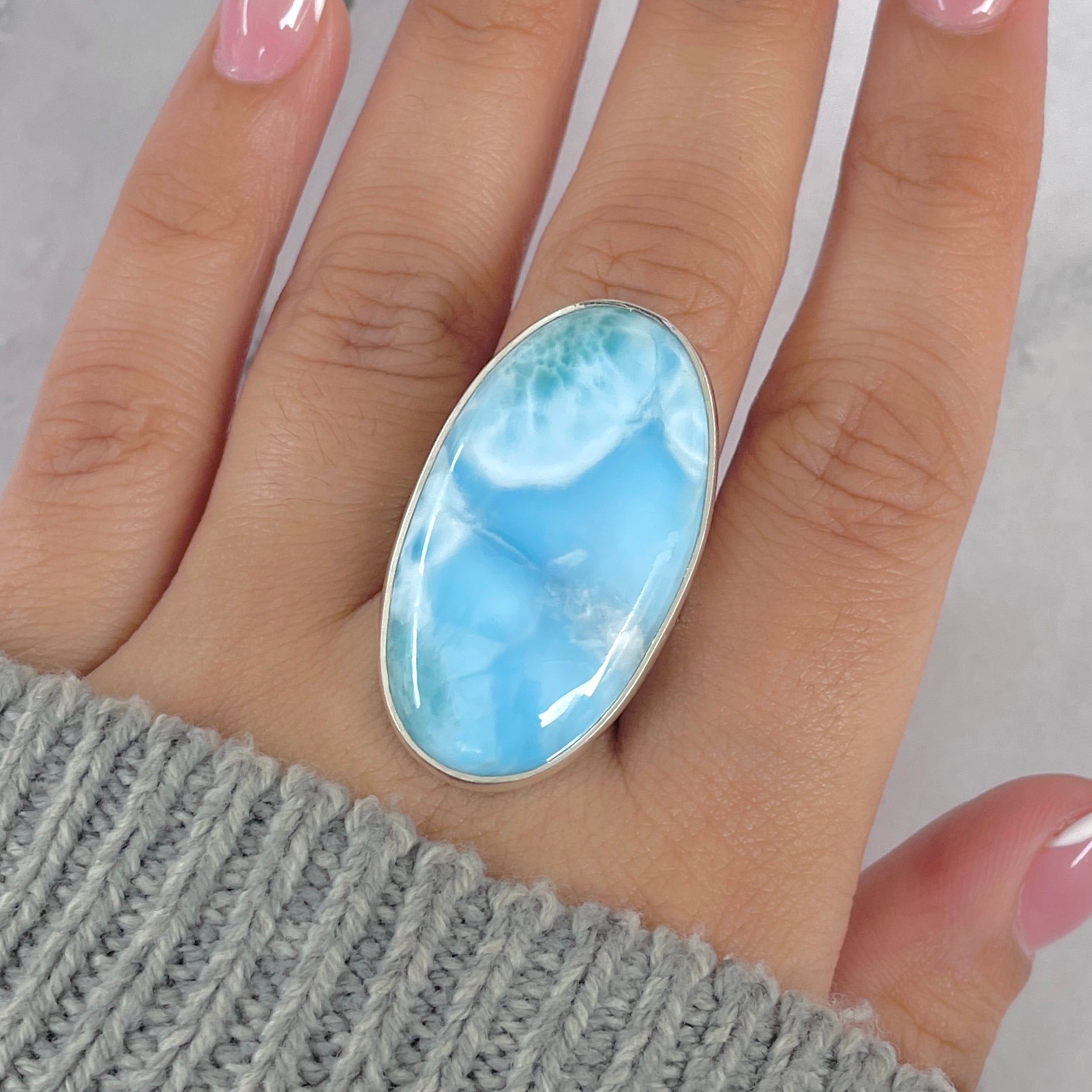 Larimar Adjustable Ring-(LAR-R-1875.)