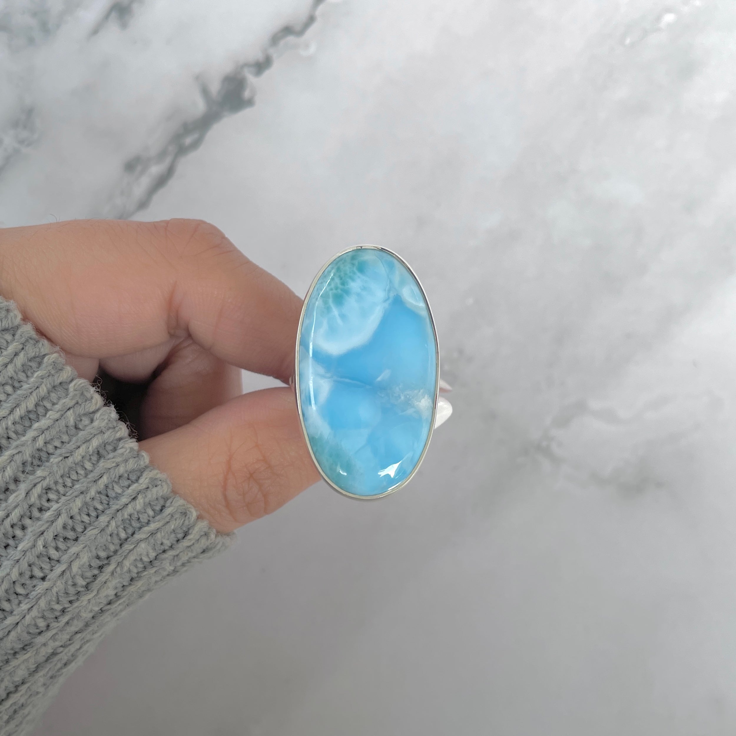 Larimar Adjustable Ring-(LAR-R-1875.)