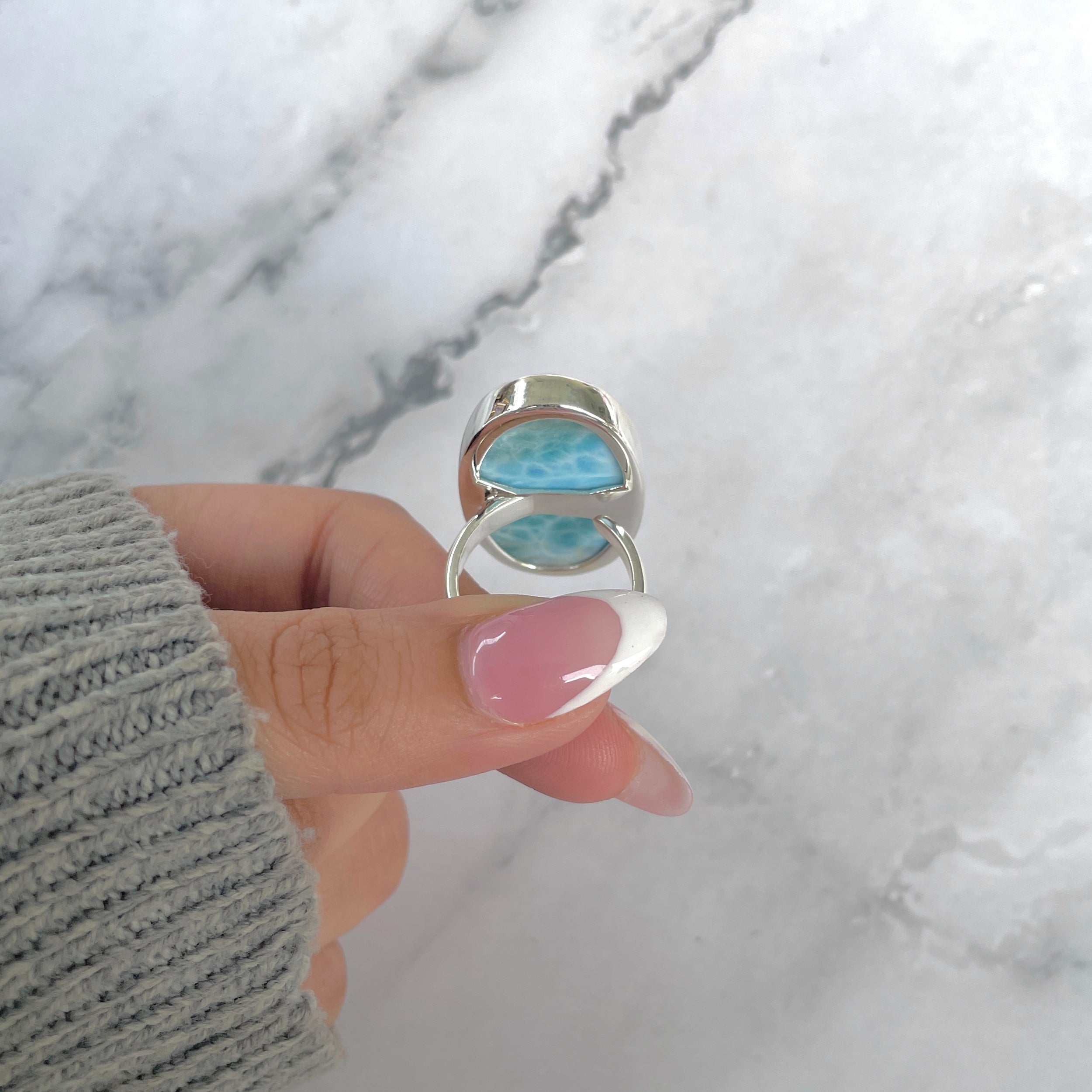 Larimar Adjustable Ring-(LAR-R-1875.)