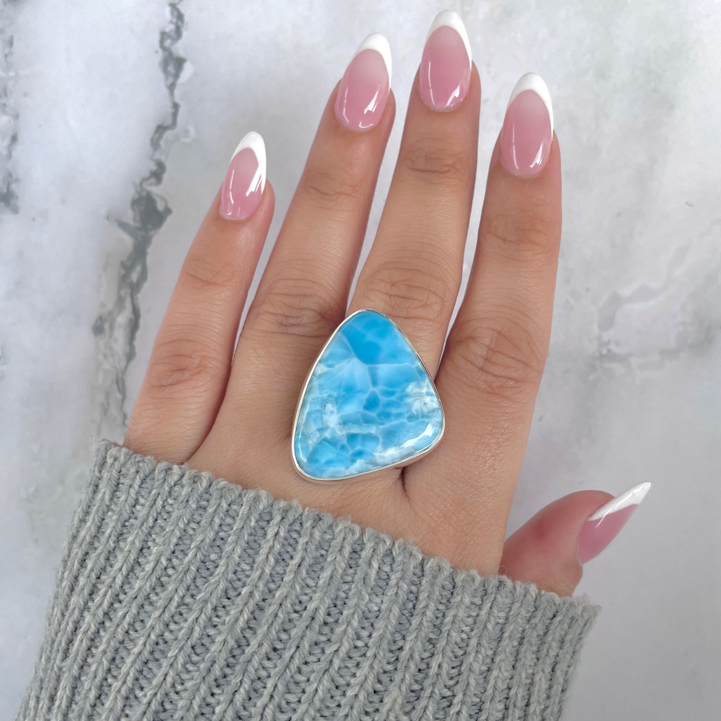 Larimar Adjustable Ring-(LAR-R-1876.)