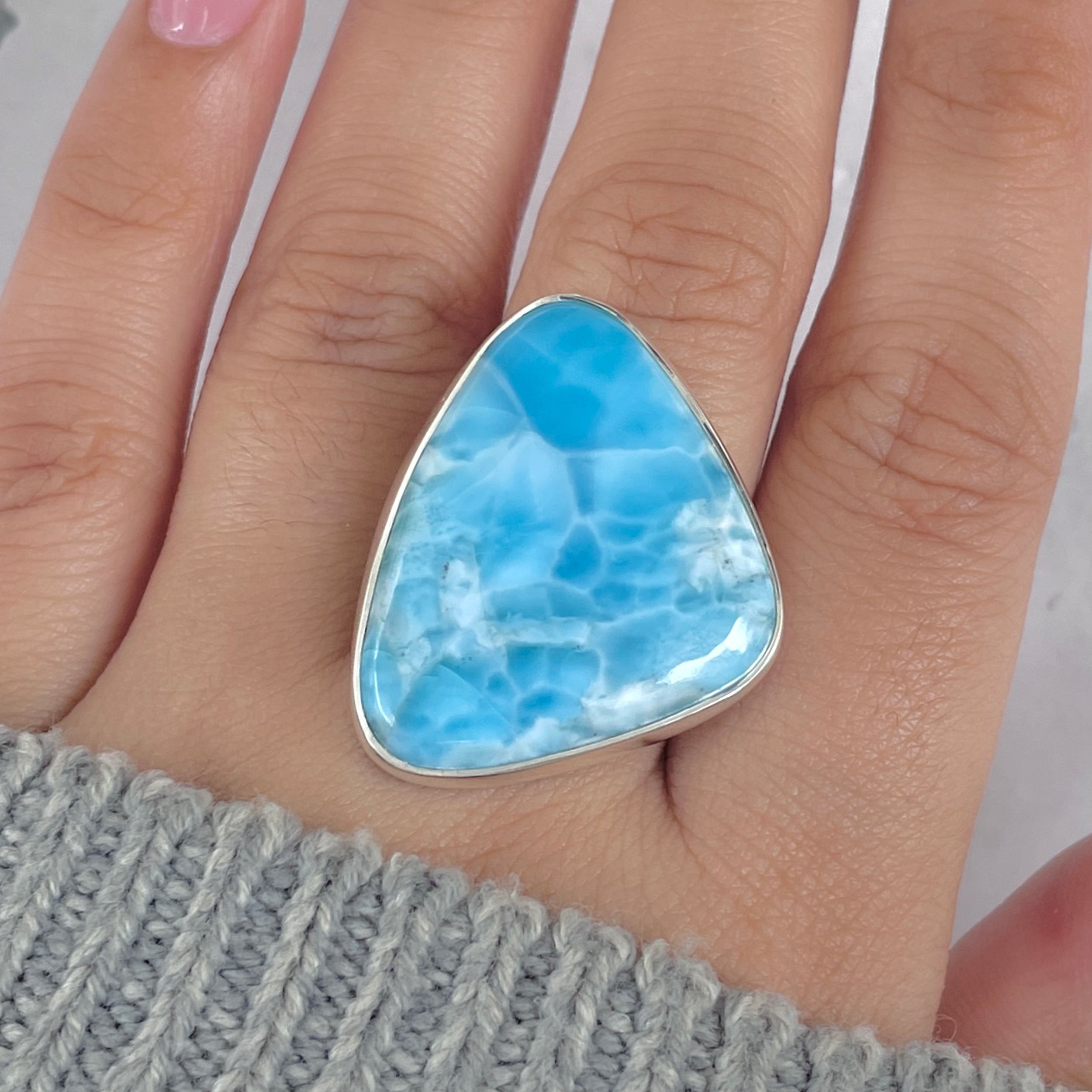 Larimar Adjustable Ring-(LAR-R-1876.)