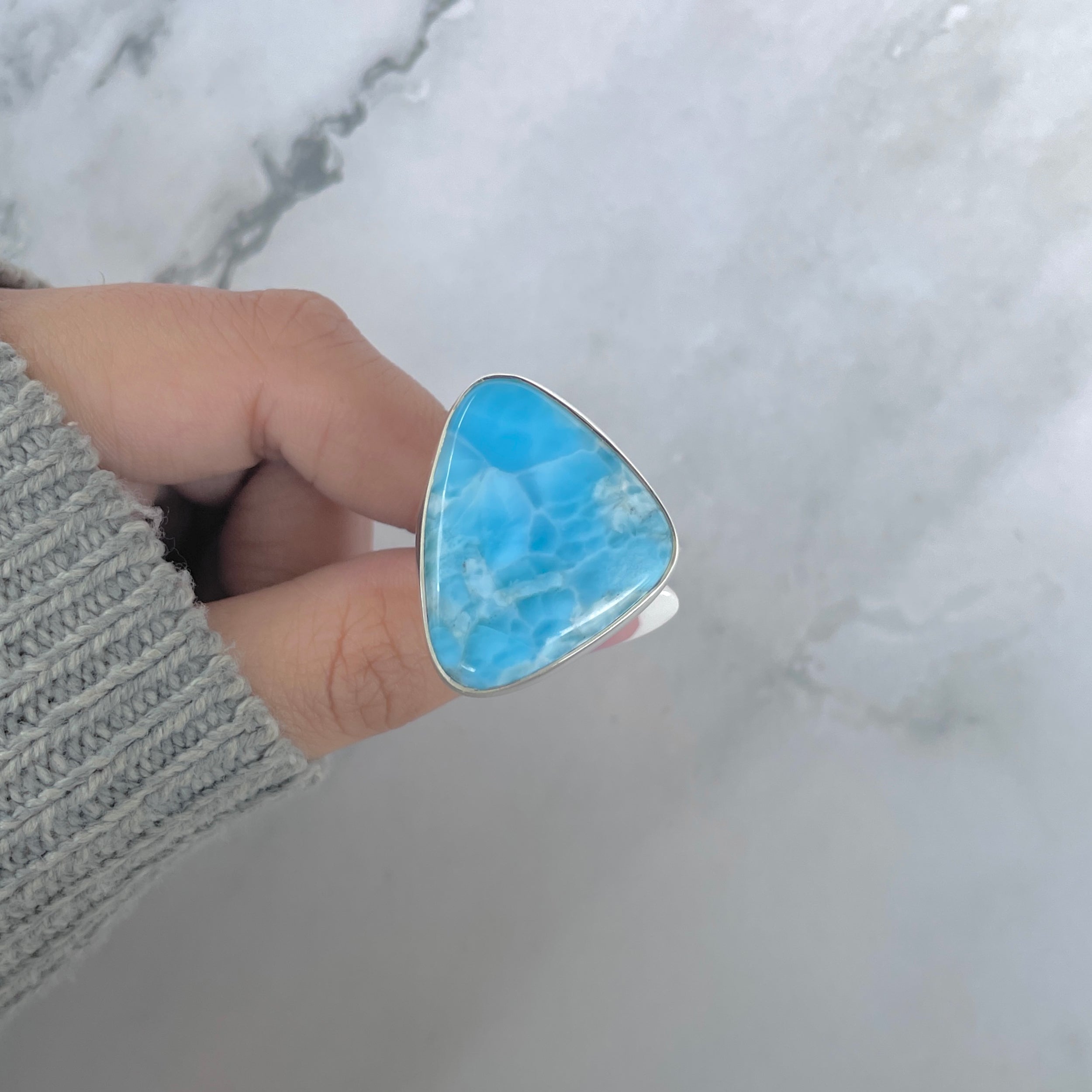Larimar Adjustable Ring-(LAR-R-1876.)