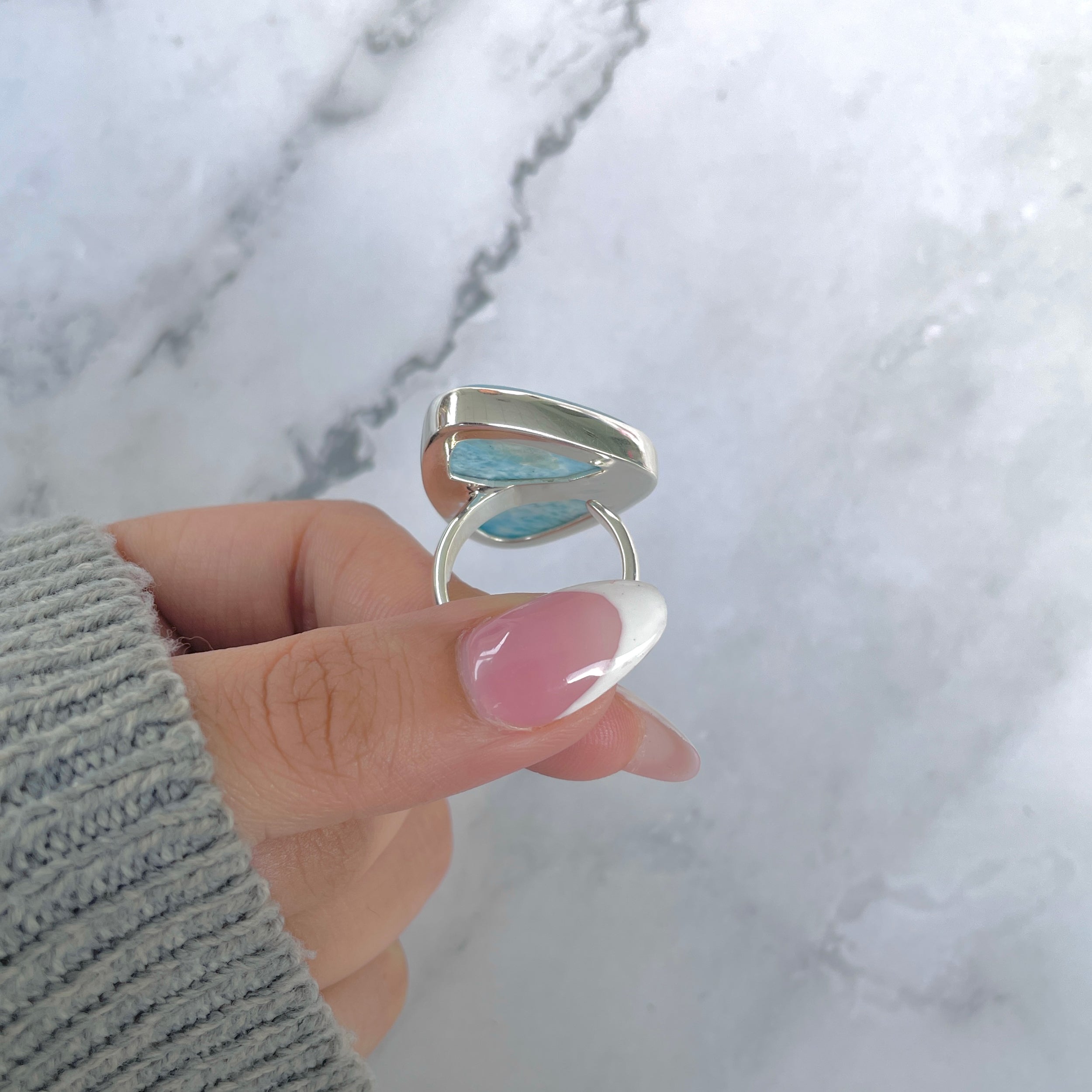Larimar Adjustable Ring-(LAR-R-1876.)