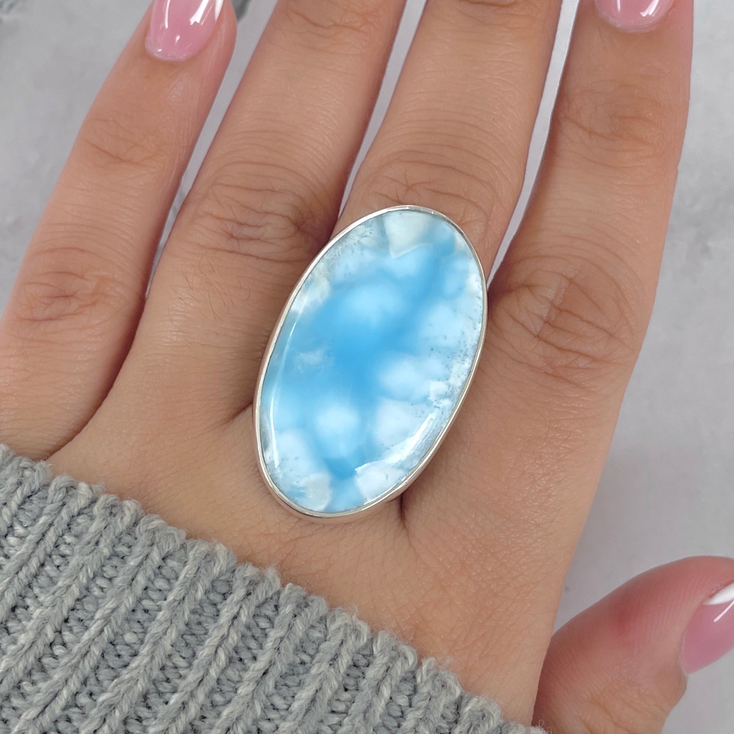 Larimar Adjustable Ring-(LAR-R-1877.)