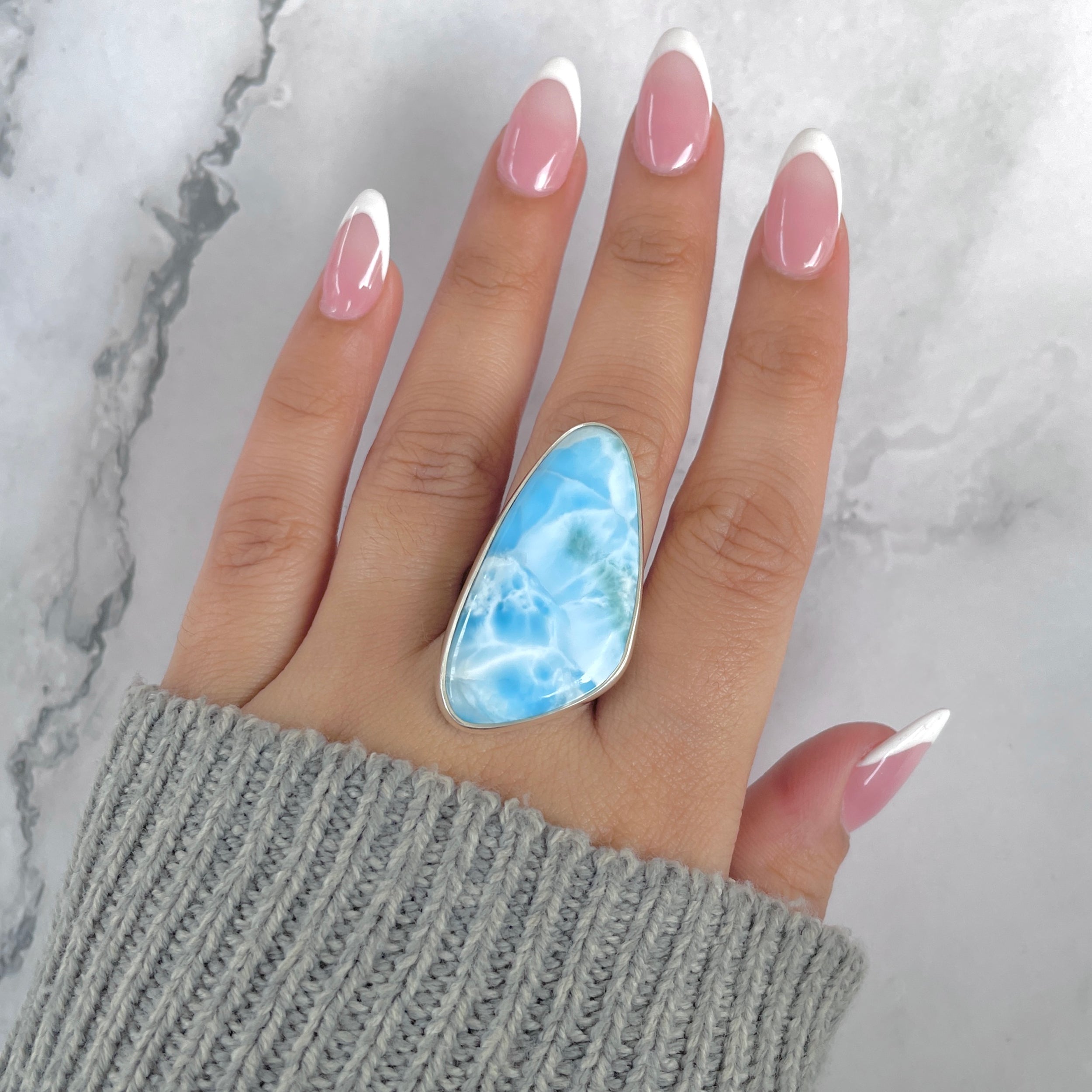 Larimar Adjustable Ring-(LAR-R-1878.)