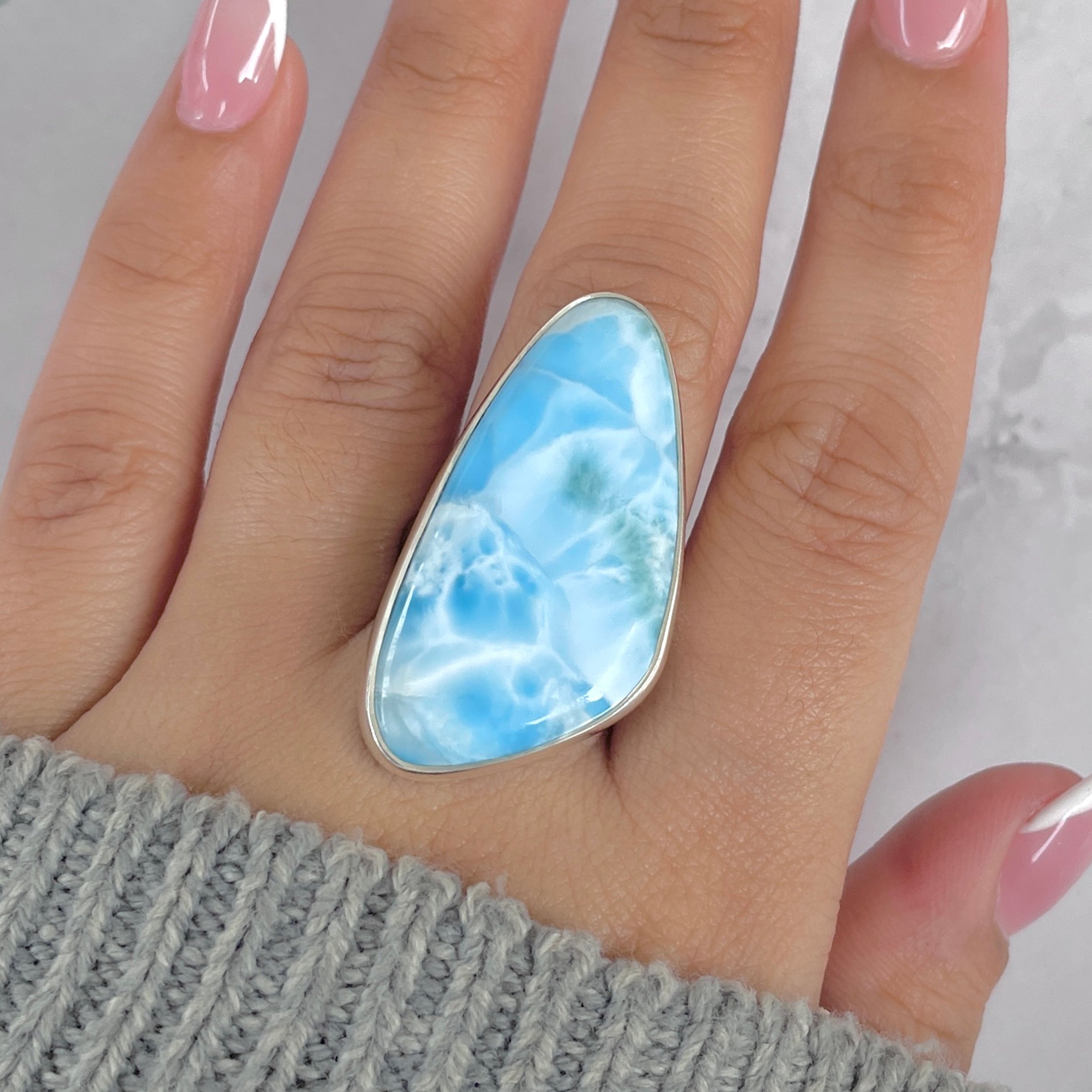 Larimar Adjustable Ring-(LAR-R-1878.)