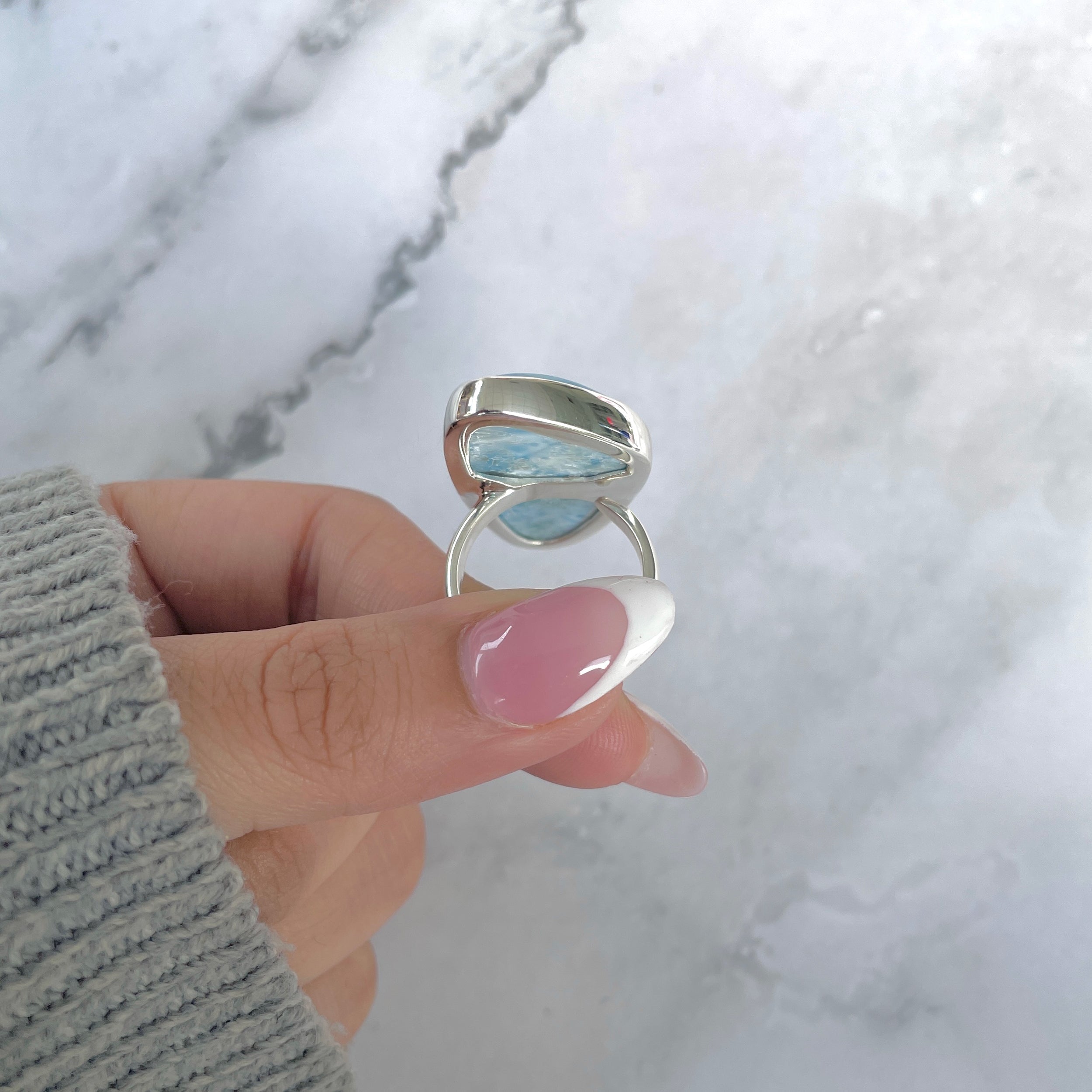 Larimar Adjustable Ring-(LAR-R-1878.)